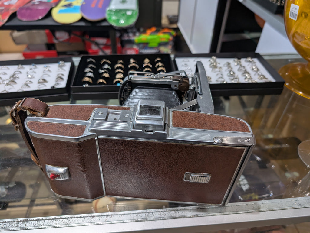 Vintage Polaroid Land Camera Model 95B Folding Instant Camera Brown Leather