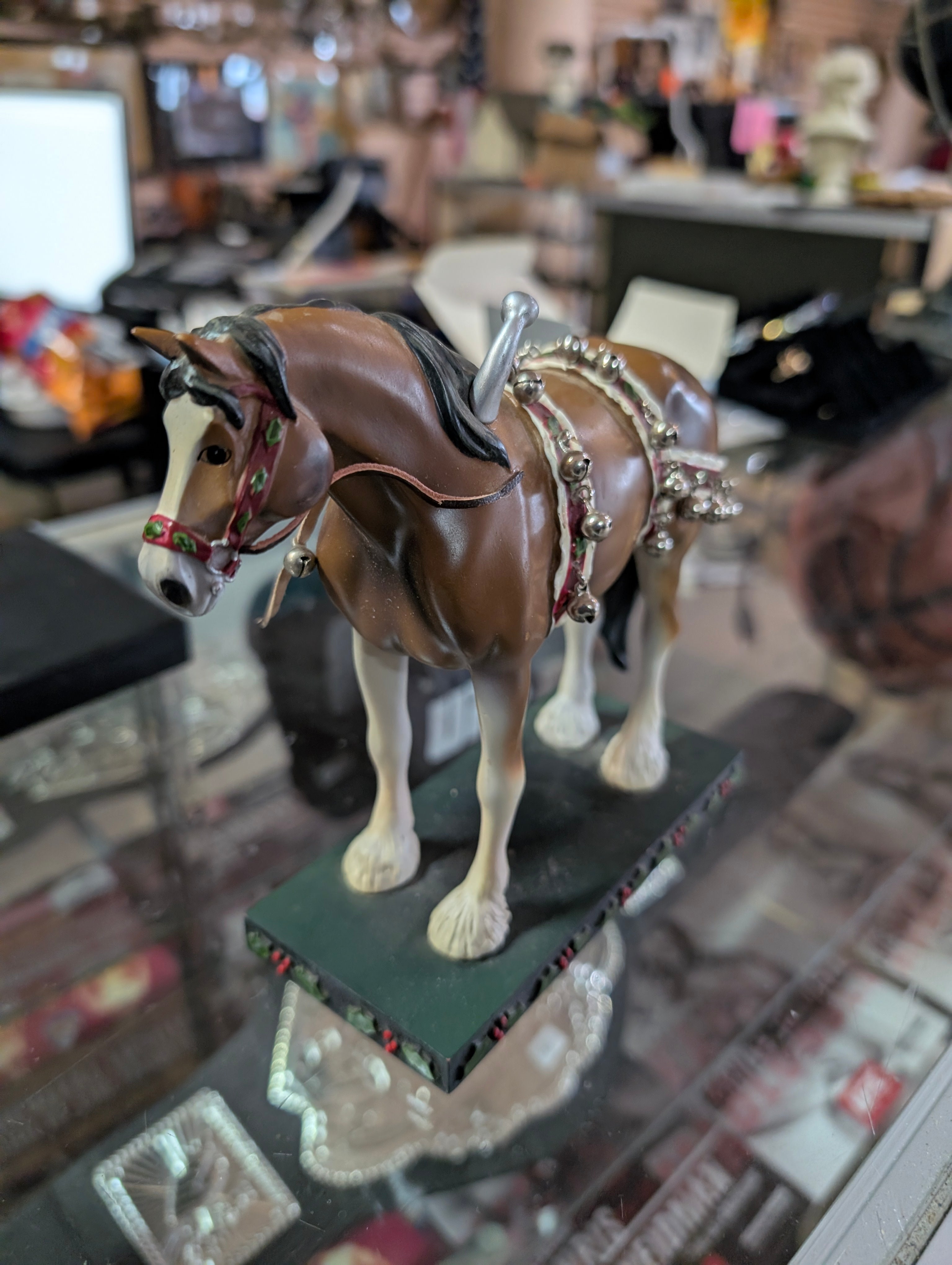 Damaged Vintage Western Saddle Horse Figurine Resin Statue Rustic Decor