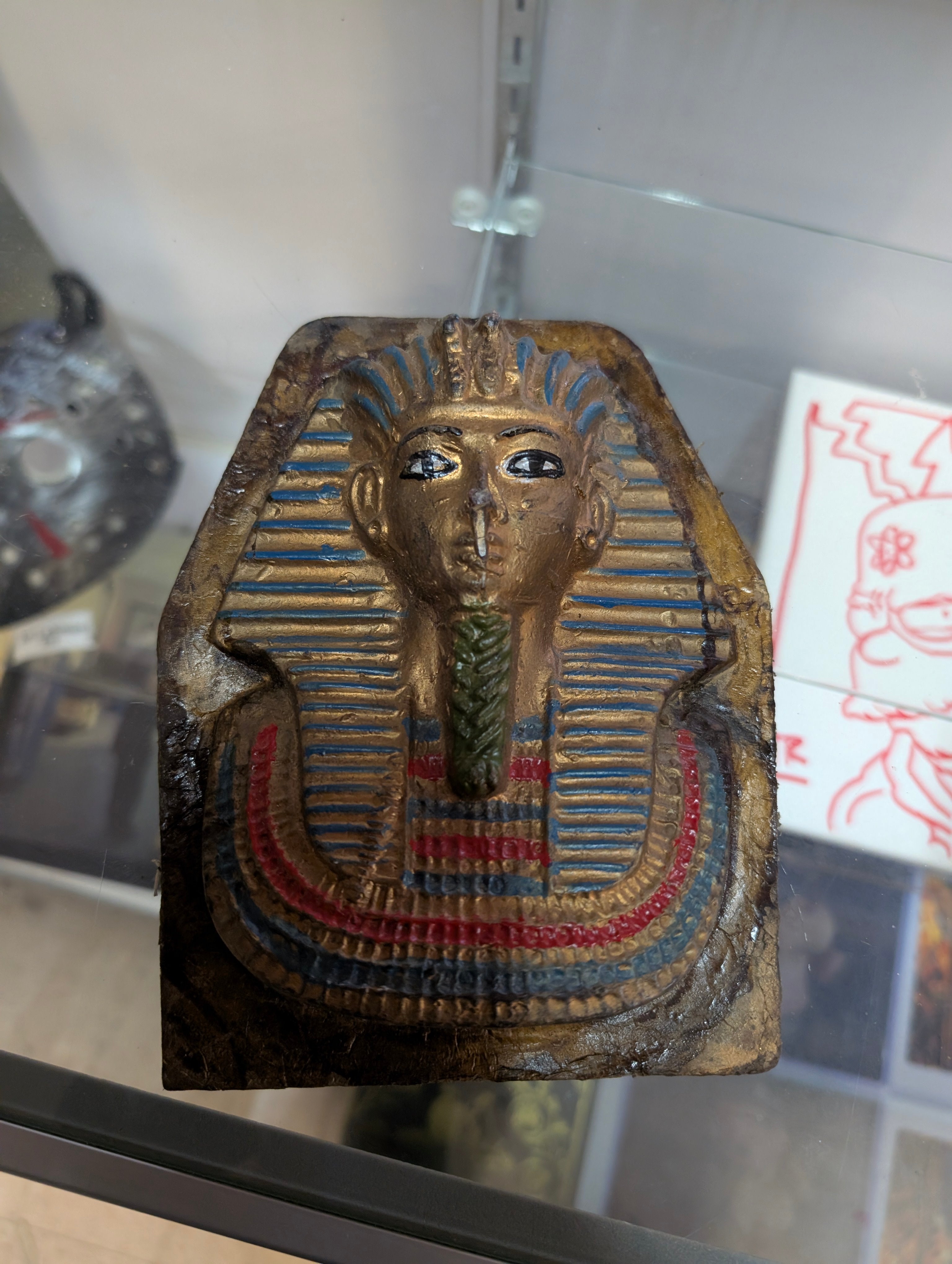 Vintage Egyptian Pharaoh Tutankhamun Wall Plaque Relief Decor