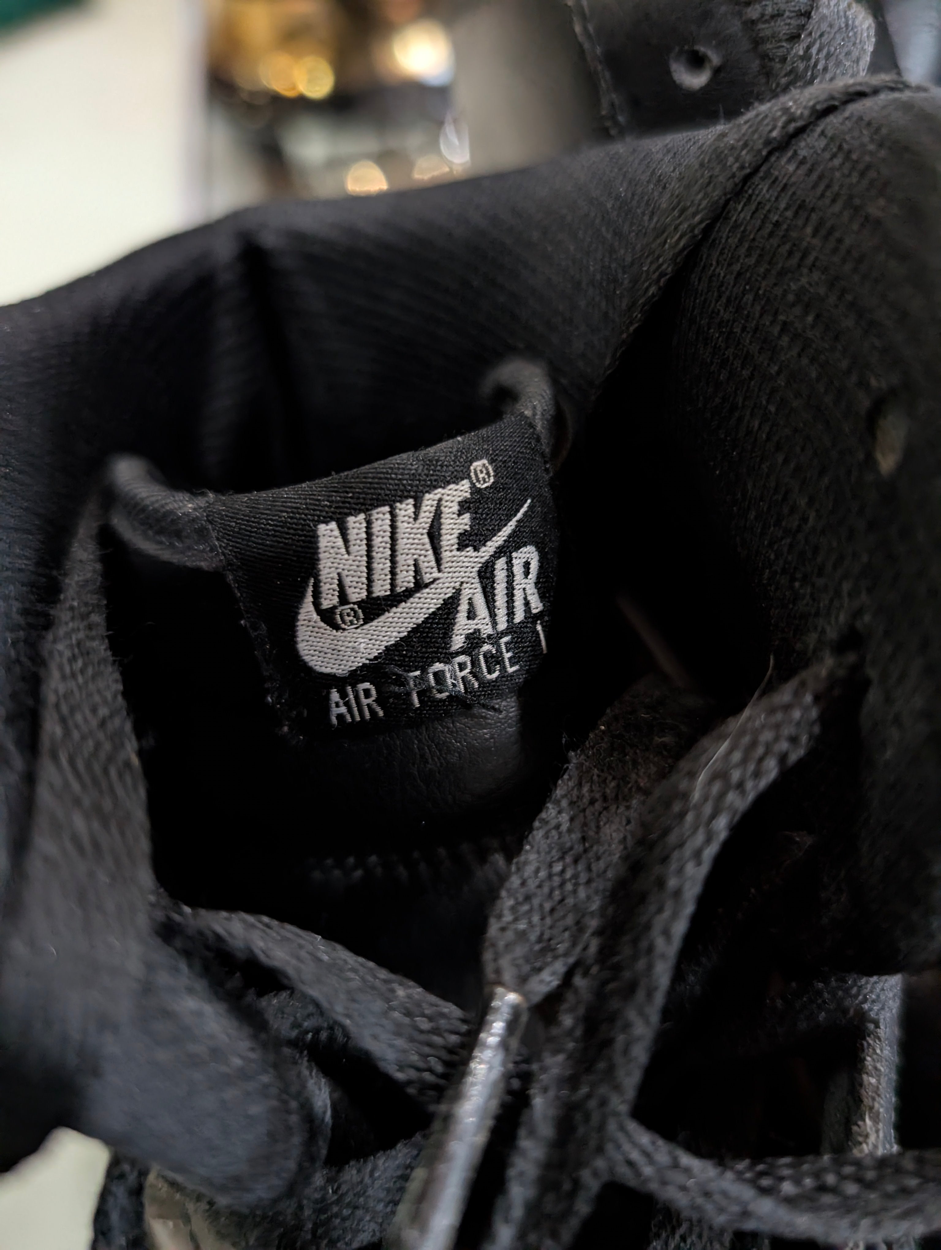 Nike Air Force 1 High Triple Black Leather Sneakers Size 14 AQ3771 994