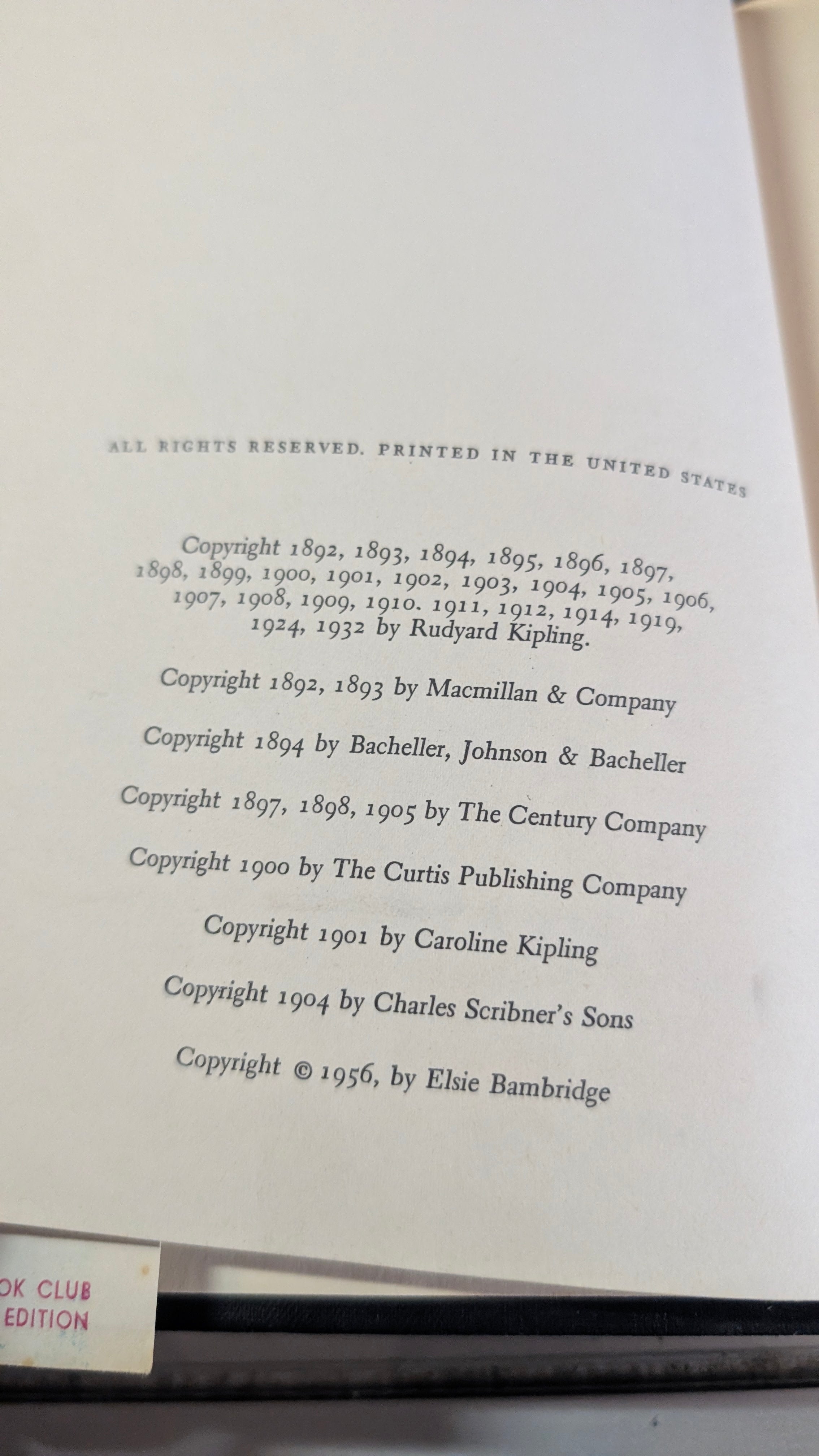 Vintage Rudyard Kipling Selection Stories Poems Book Club Edition