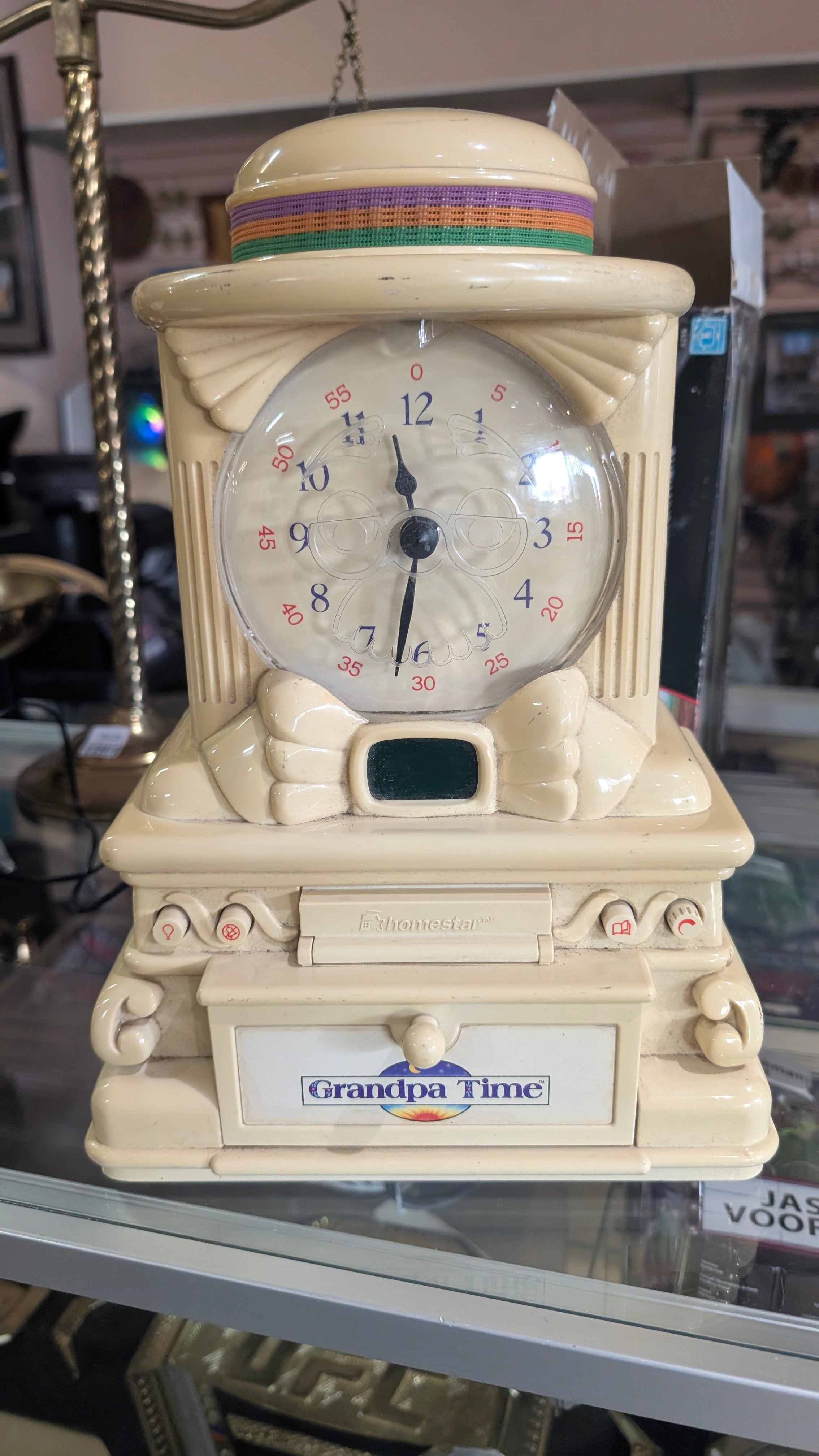 Vintage Homestar Grandpa Time Talking Alarm Clock Retro Novelty Decor