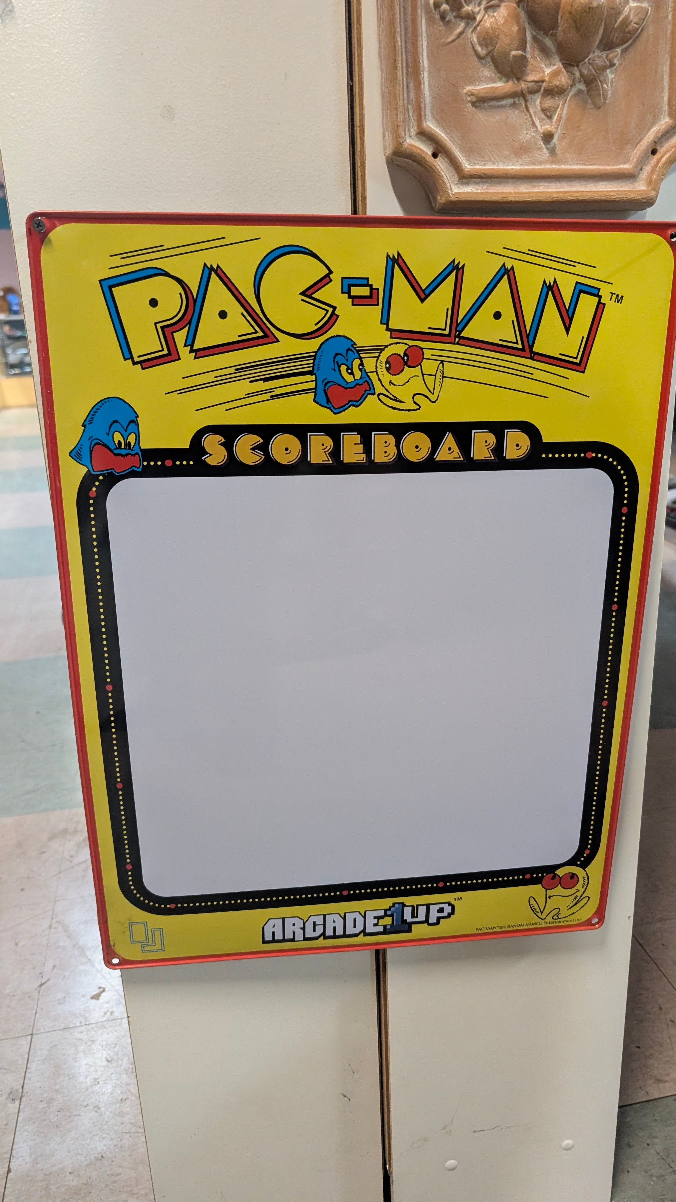 Arcade1Up Pac Man Scoreboard Metal Wall Sign Retro Gaming Decor