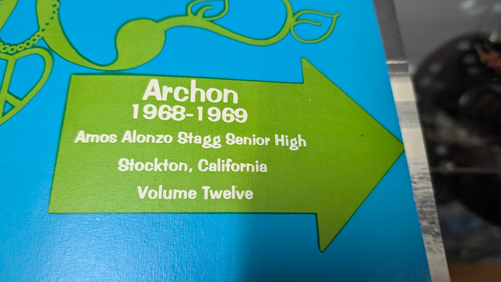 Vintage 1969 Archon Yearbook Amos Alonzo Stagg High School Stockton CA