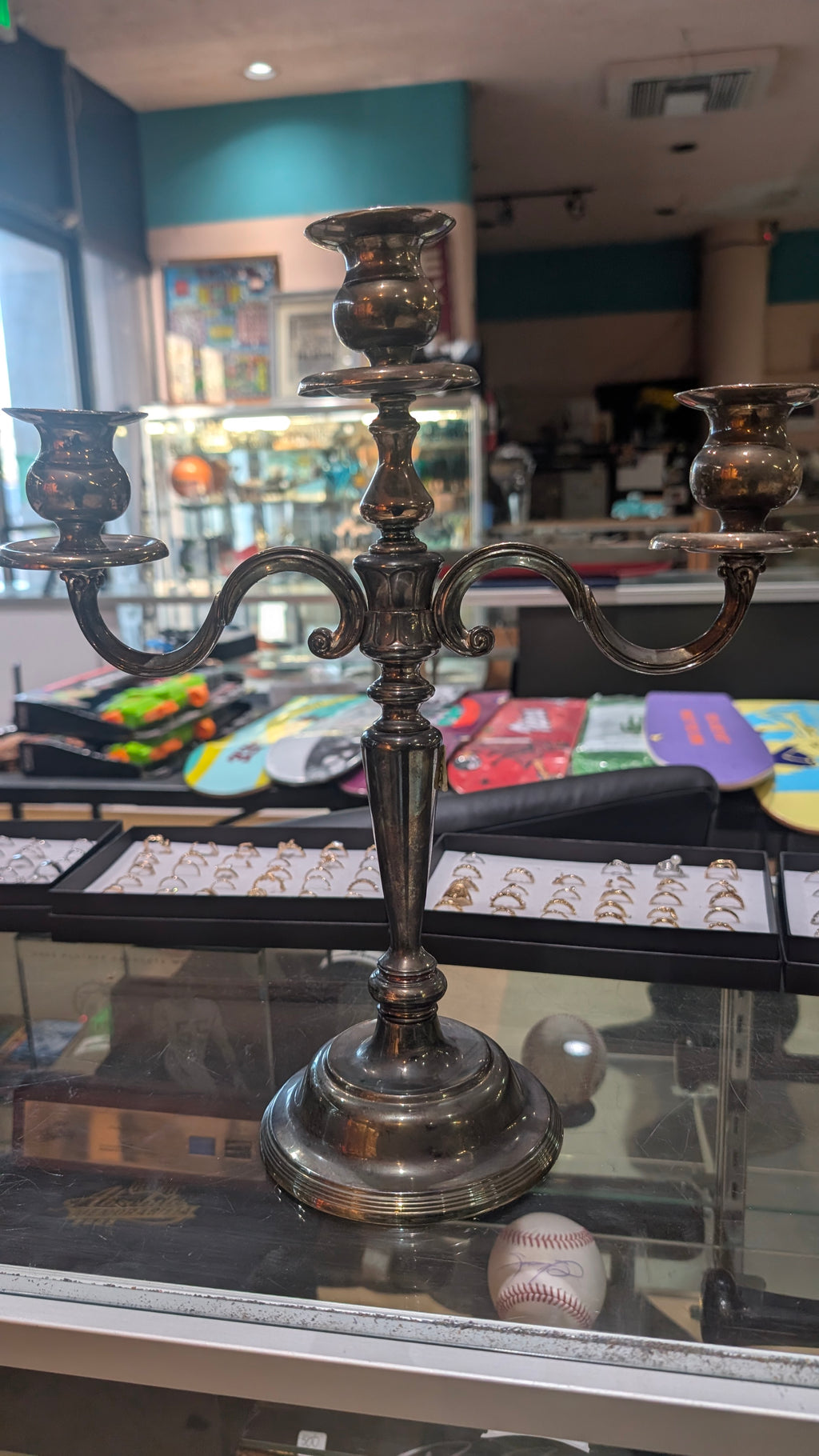 Godinger Silver Art Co Ltd Three Arm Silver Plated Candelabra Decor