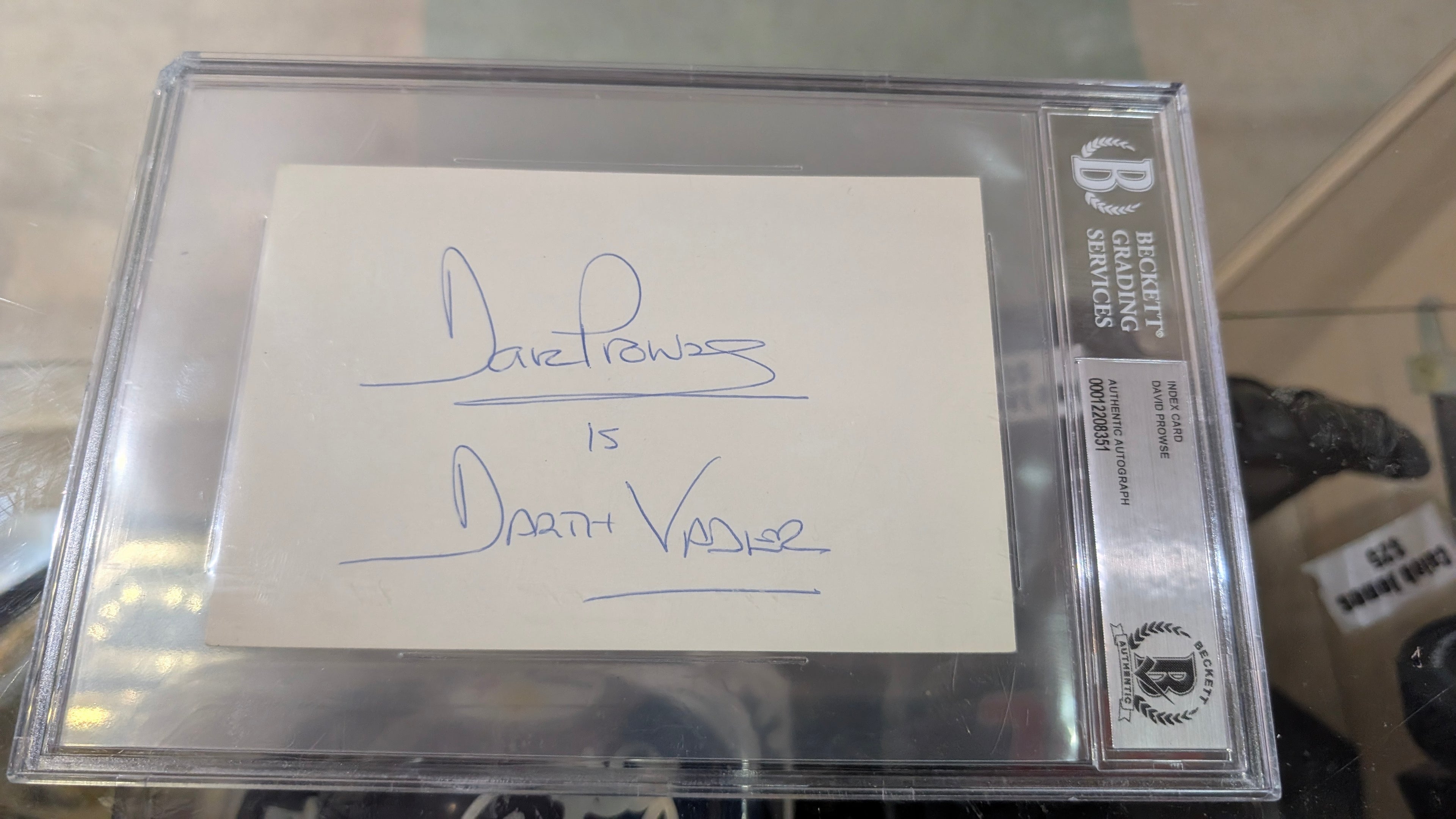 David Prowse Signed Autograph Index Card Beckett Certified BAS Slab