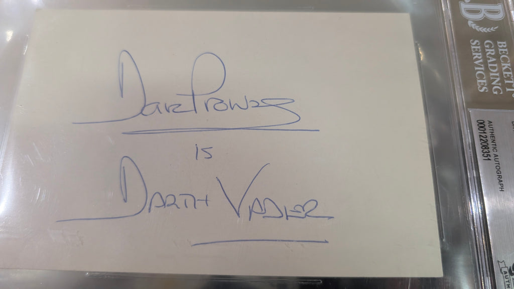 David Prowse Signed Autograph Index Card Beckett Certified BAS Slab