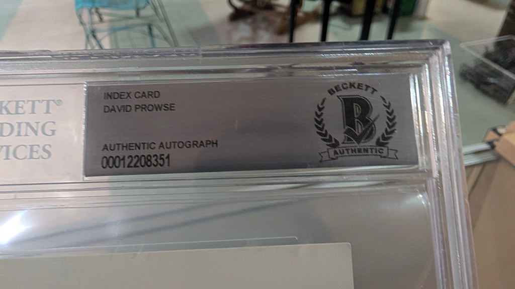 David Prowse Signed Autograph Index Card Beckett Certified BAS Slab