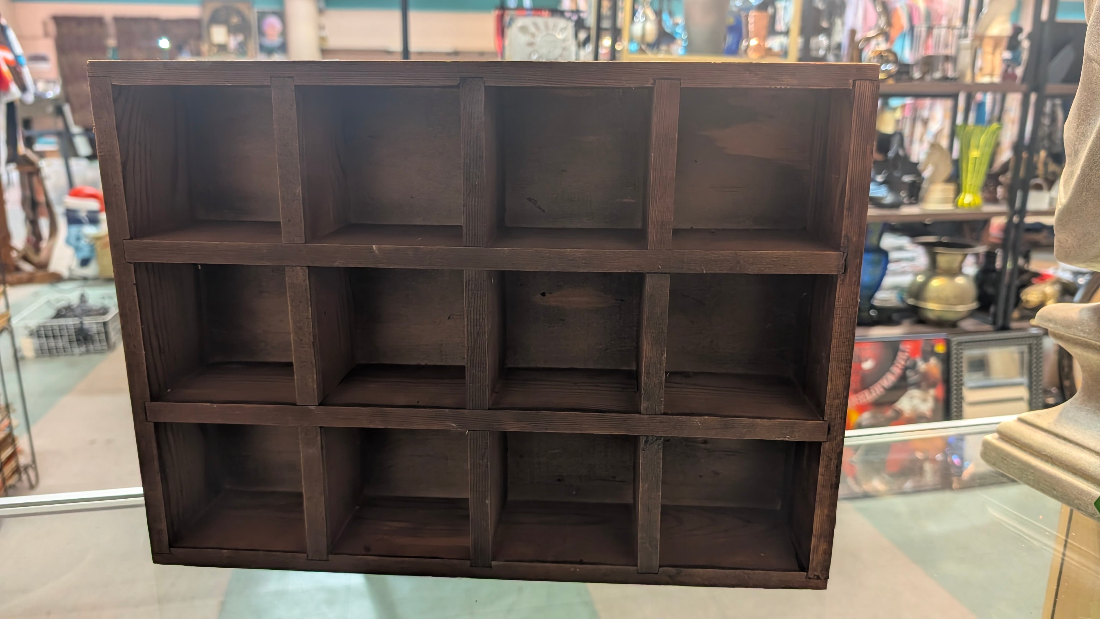 Rustic Wooden Wall Cubby Shelf Display Organizer Farmhouse Decor Storage