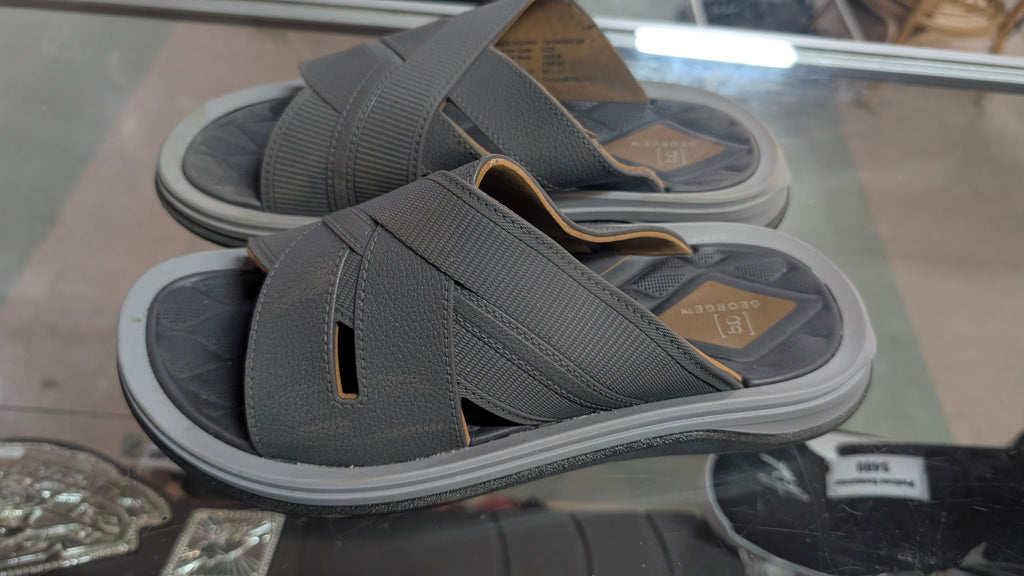 George Mens Black Slide Sandals Size 9 Synthetic Casual Comfort