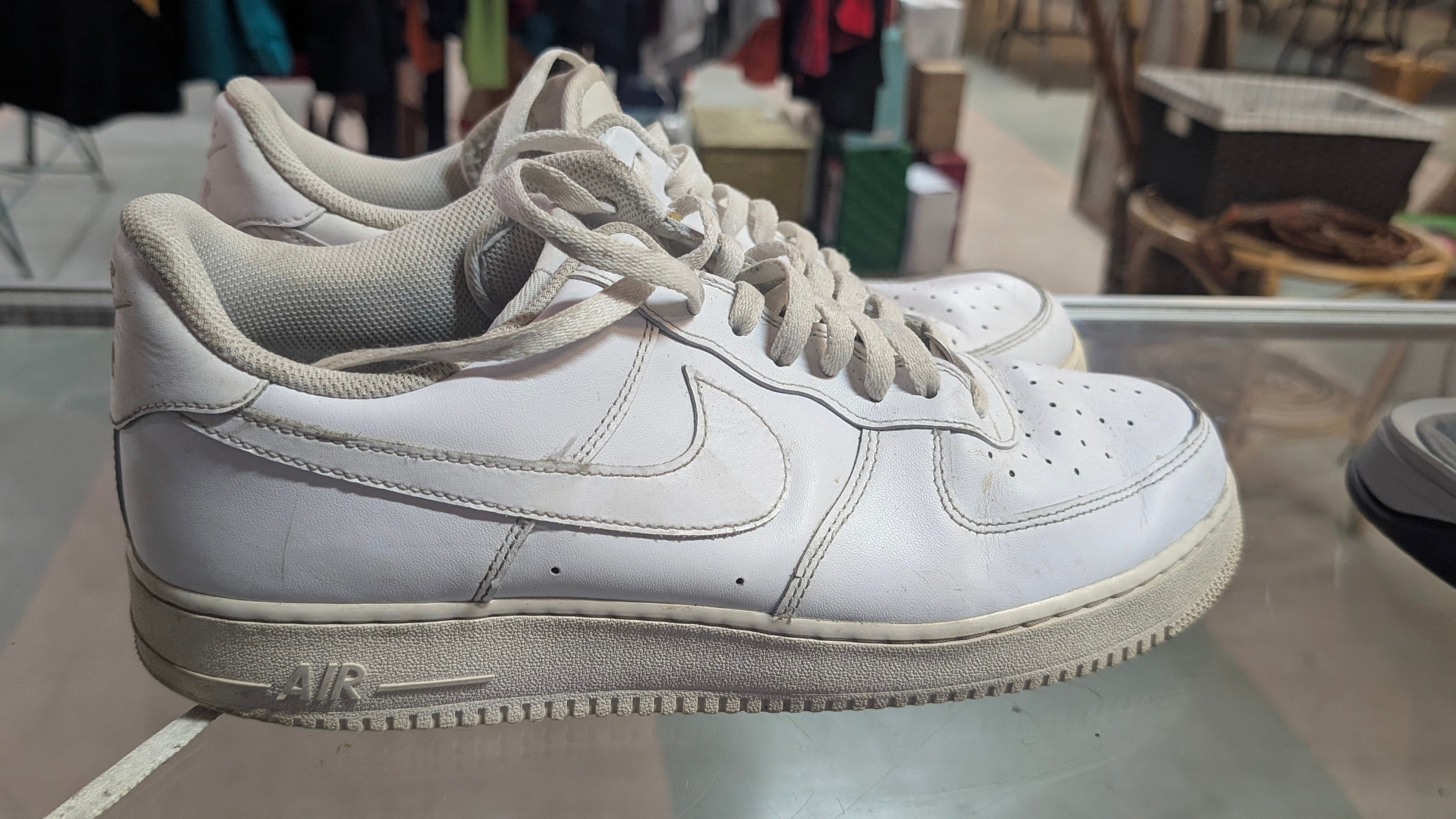 Nike Air Force 1 Low White Leather Sneakers Mens Size 14 Classic Athletic