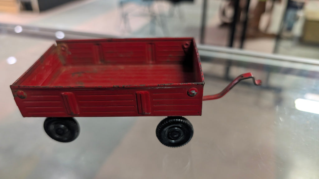 Vintage Ertl Red Pressed Steel Toy Wagon Dyersville Iowa USA Farm Toy
