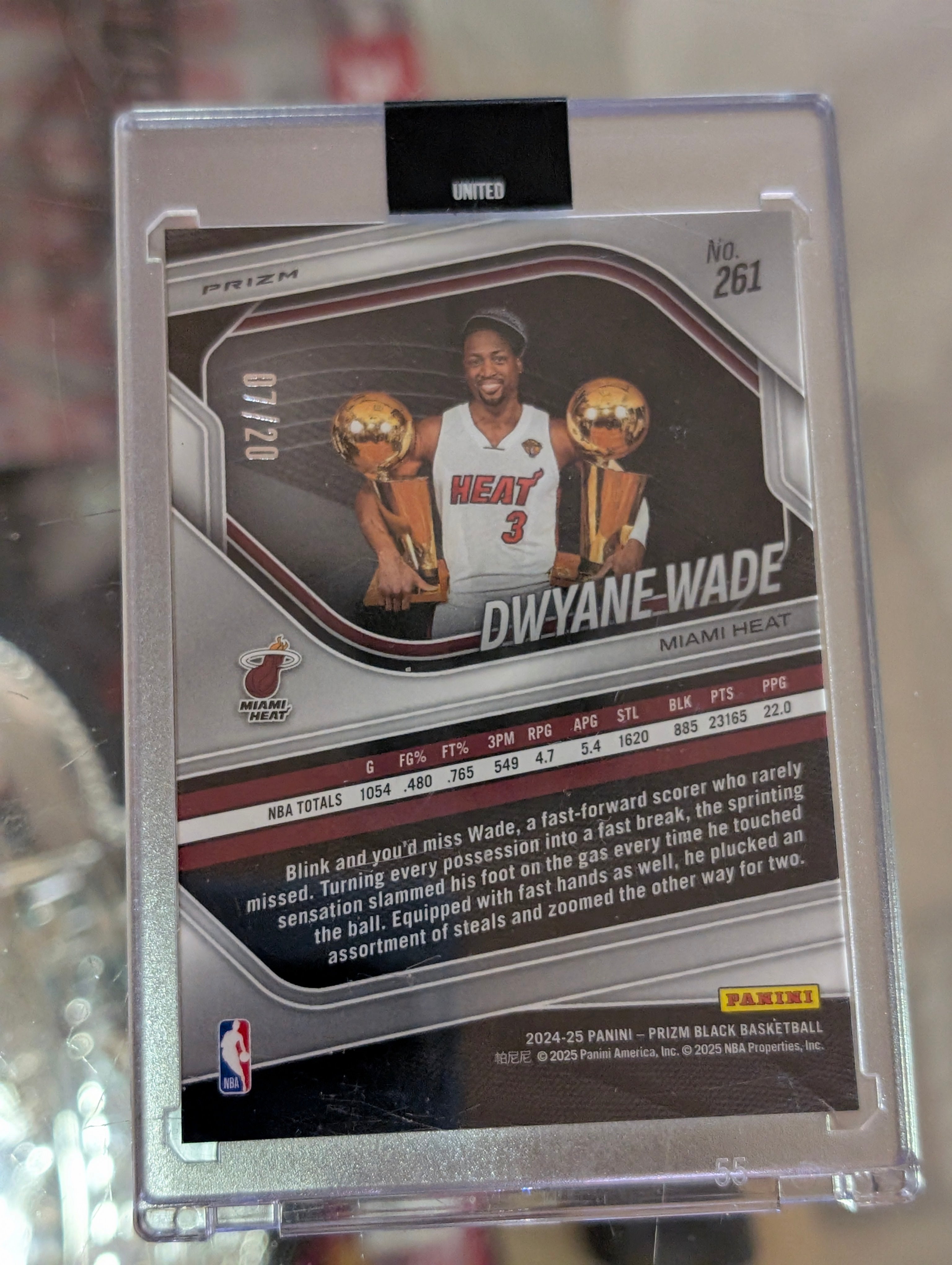 2024-25 Panini Prizm Black Dwyane Wade Legends Cherry Blossom Prizms /20 Heat