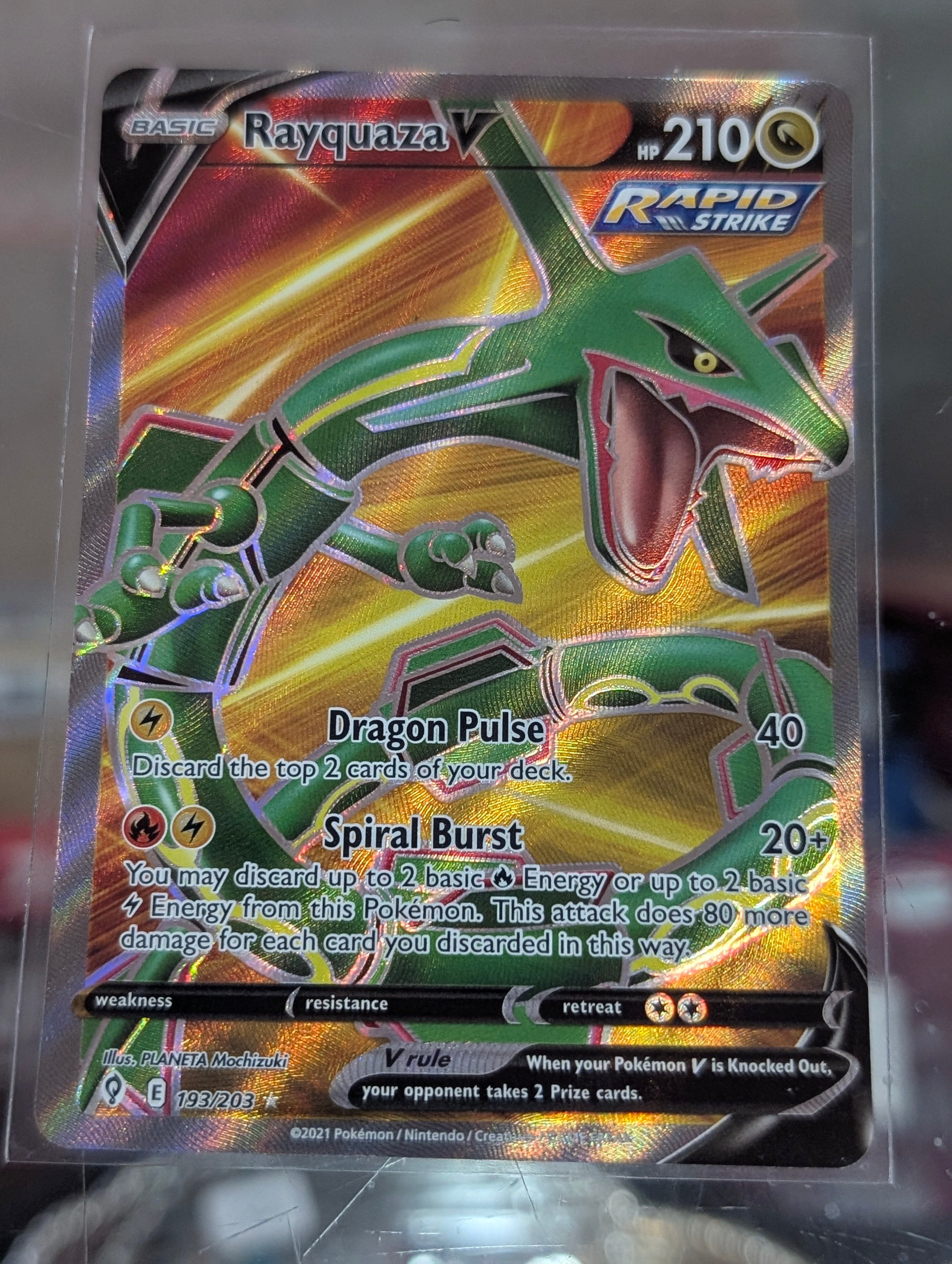 Rayquaza V 193/203 Full Art Evolving Skies SWSH07 Ultra Rare Pokemon Card