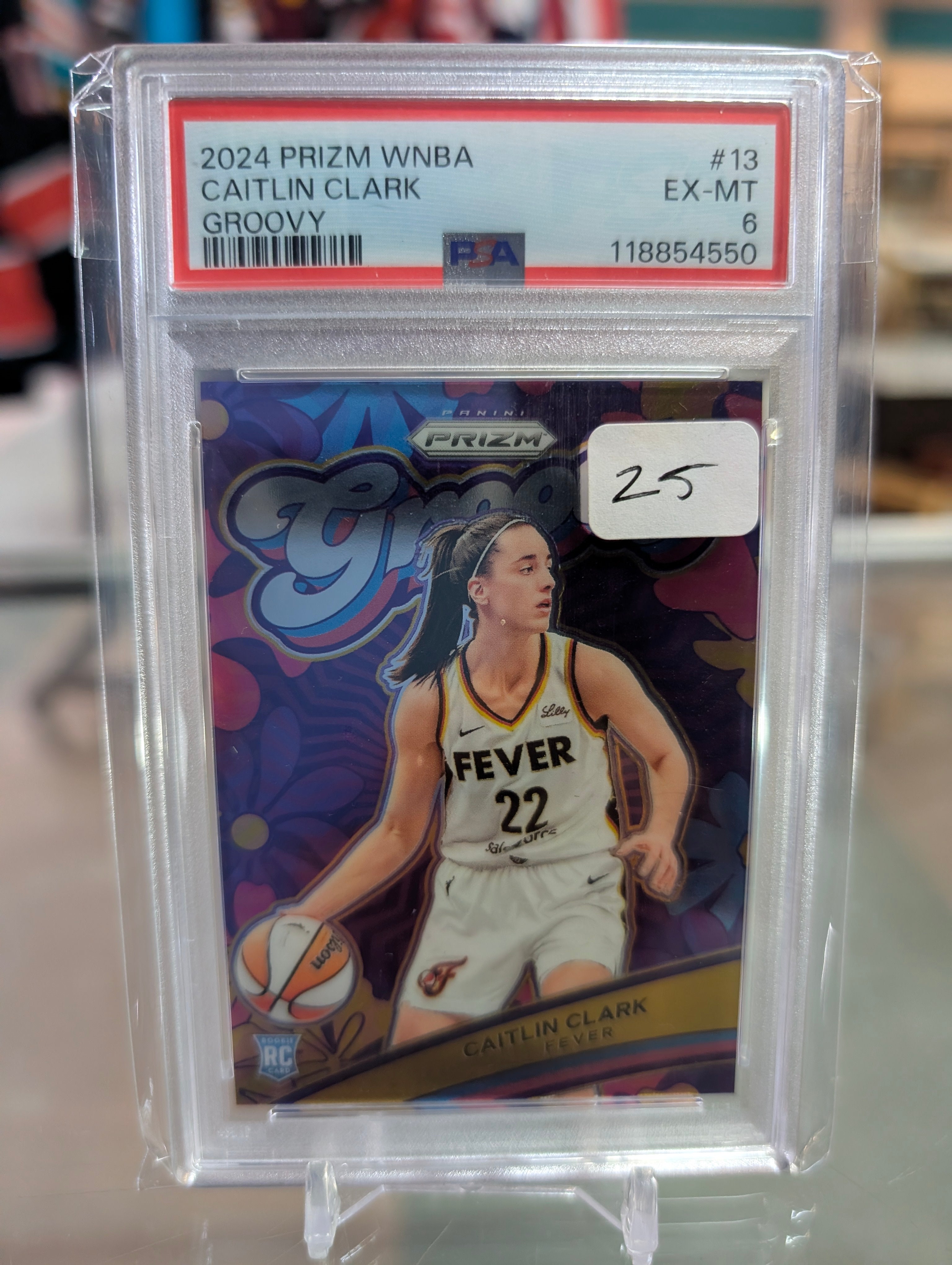 2024 Prizm WNBA Caitlin Clark Groovy RC #13 PSA 6 EX-MT Graded Card