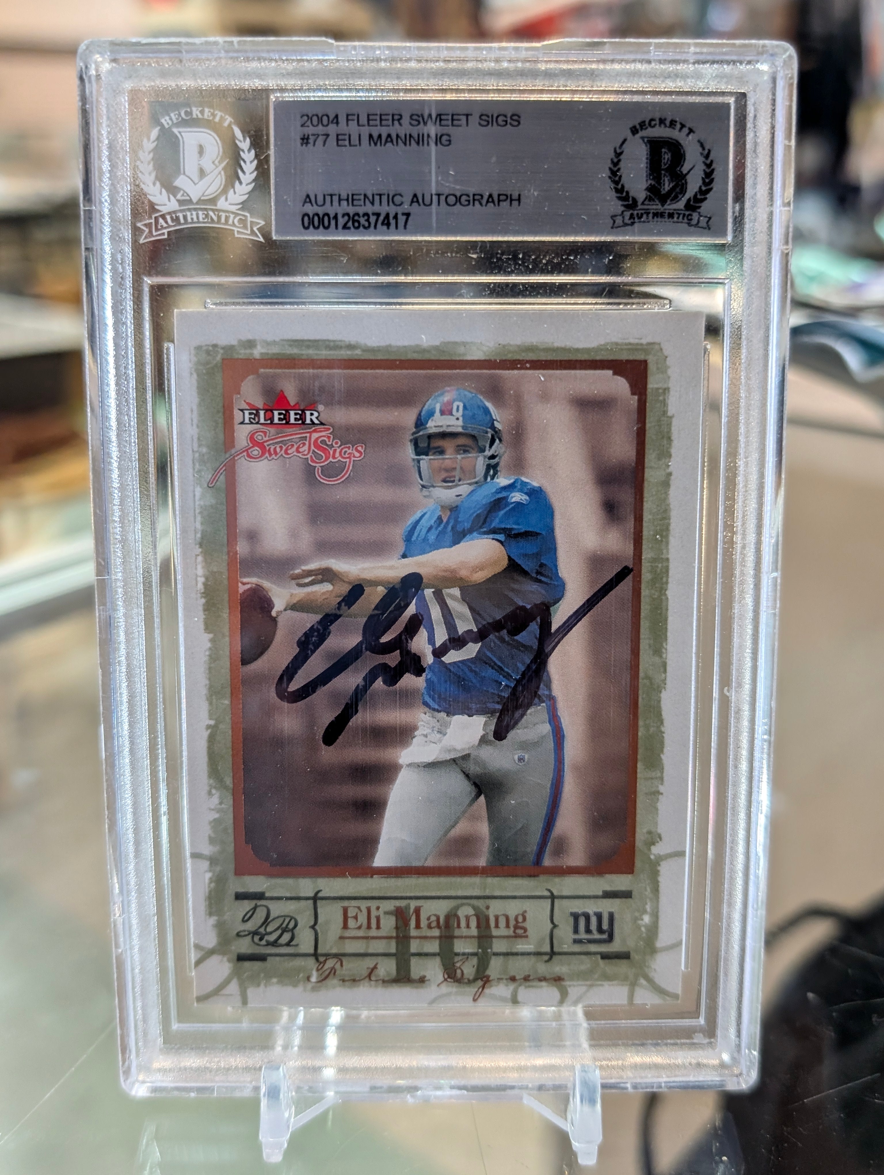 Eli Manning Signed 2004 Fleer Sweet Sigs #77 Autograph Beckett Auth