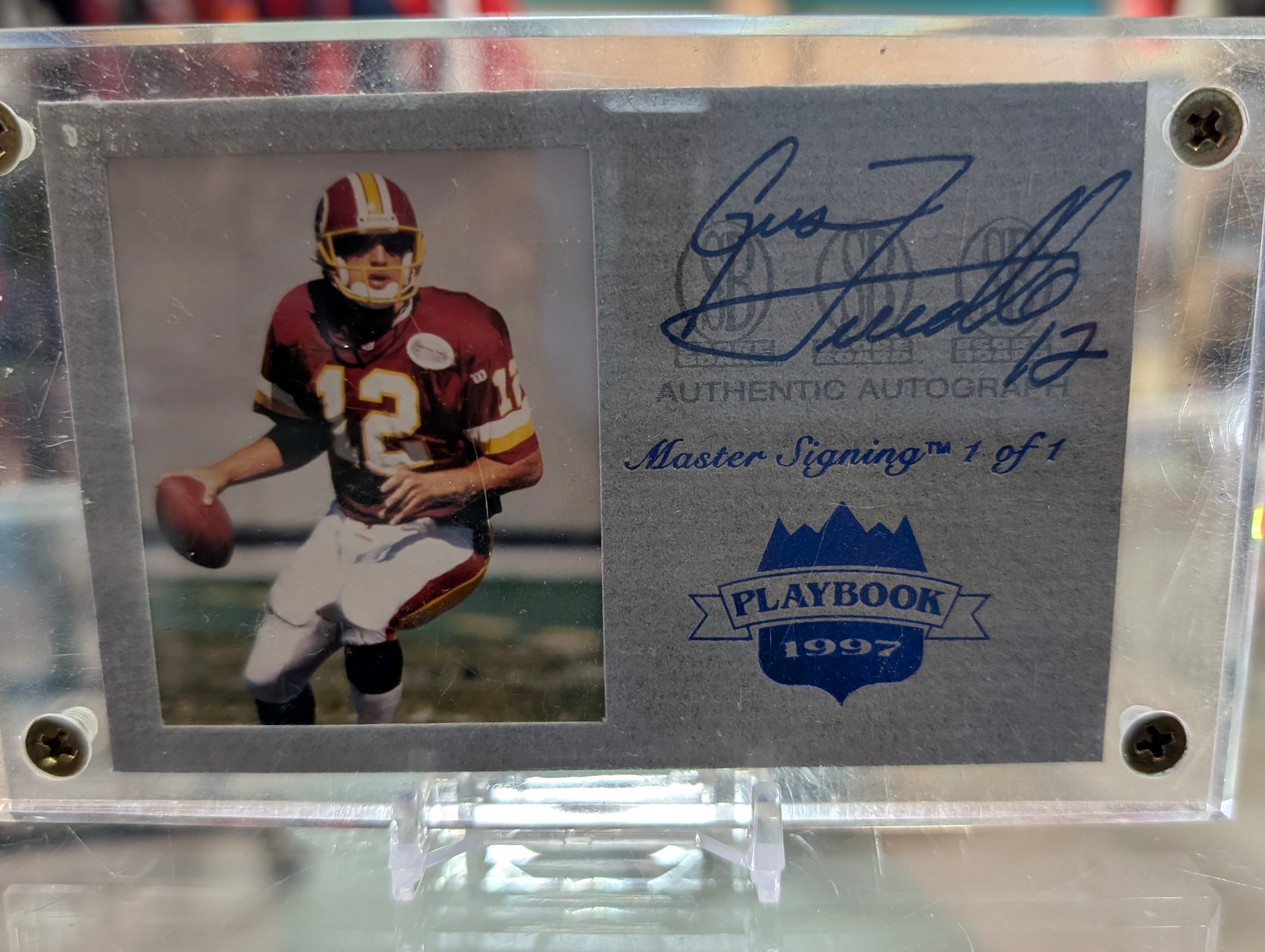 Gus Frerotte Signed 1997 Playbook Master Signing 1/1 Autograph Card