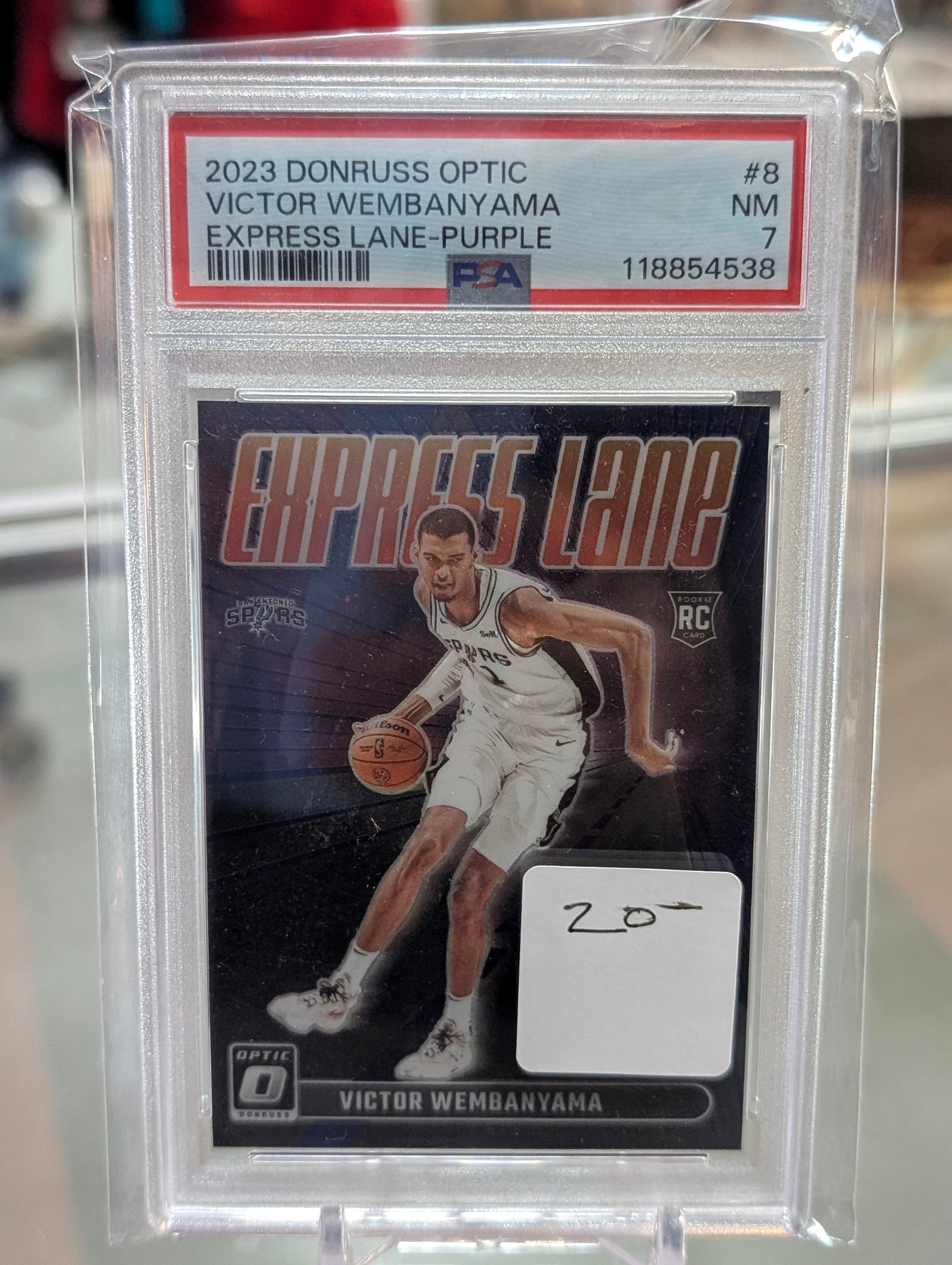 2023 Donruss Optic Victor Wembanyama Express Lane Purple PSA 7 RC