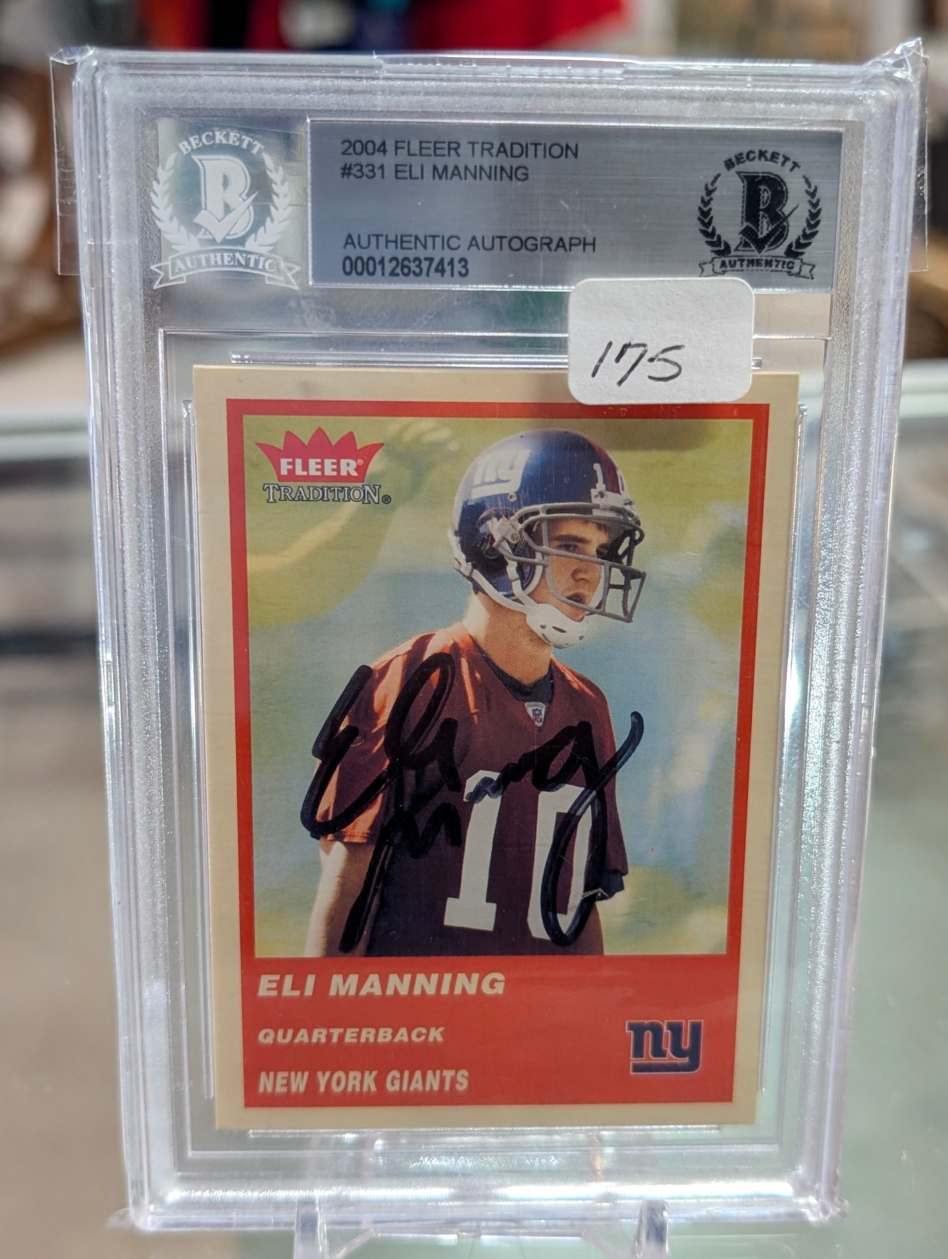 Eli Manning Signed 2004 Fleer Tradition #331 Autograph Beckett Auth