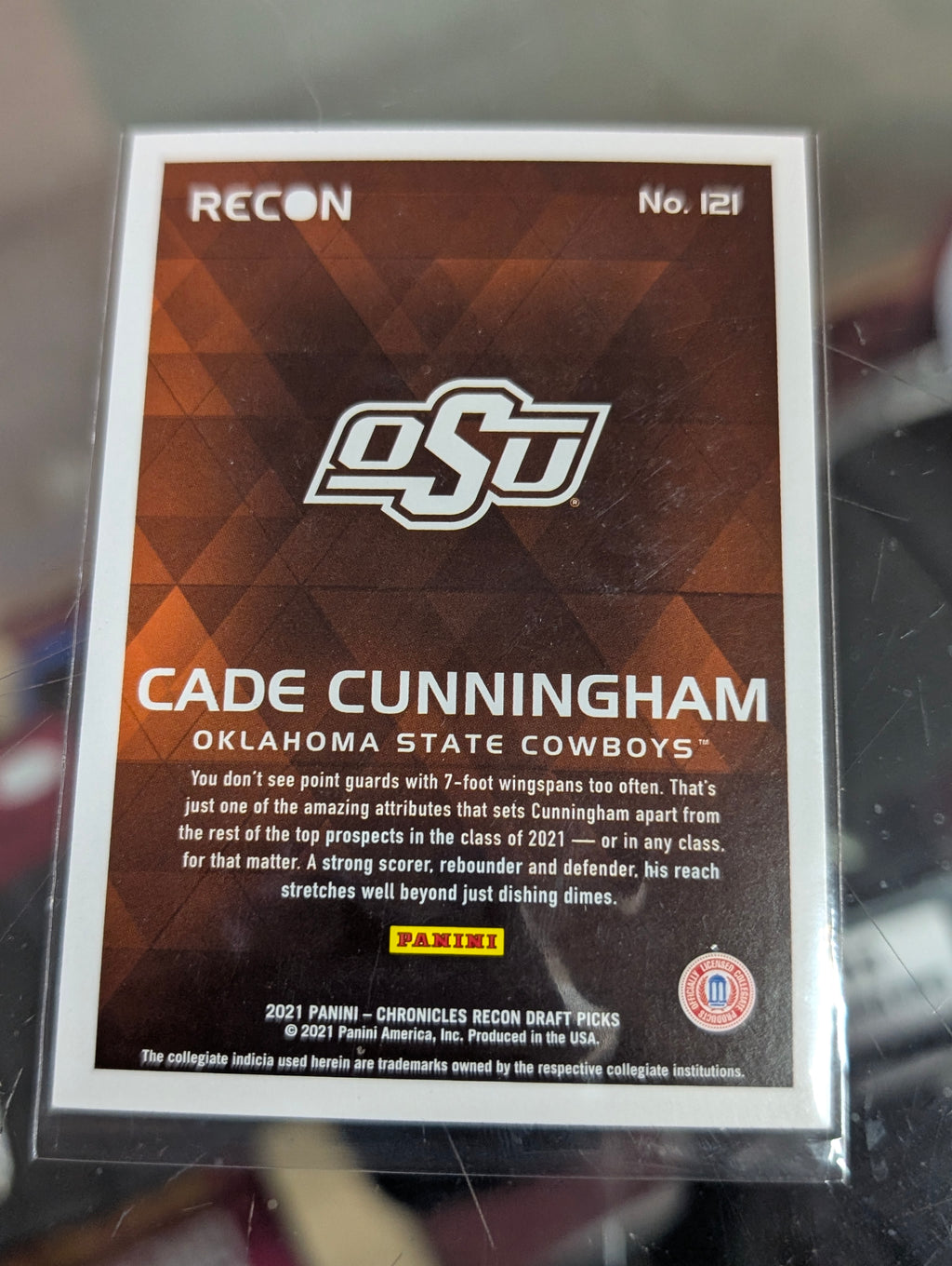 2021 Panini Chronicles Recon Cade Cunningham RC No 121 OSU Draft Card
