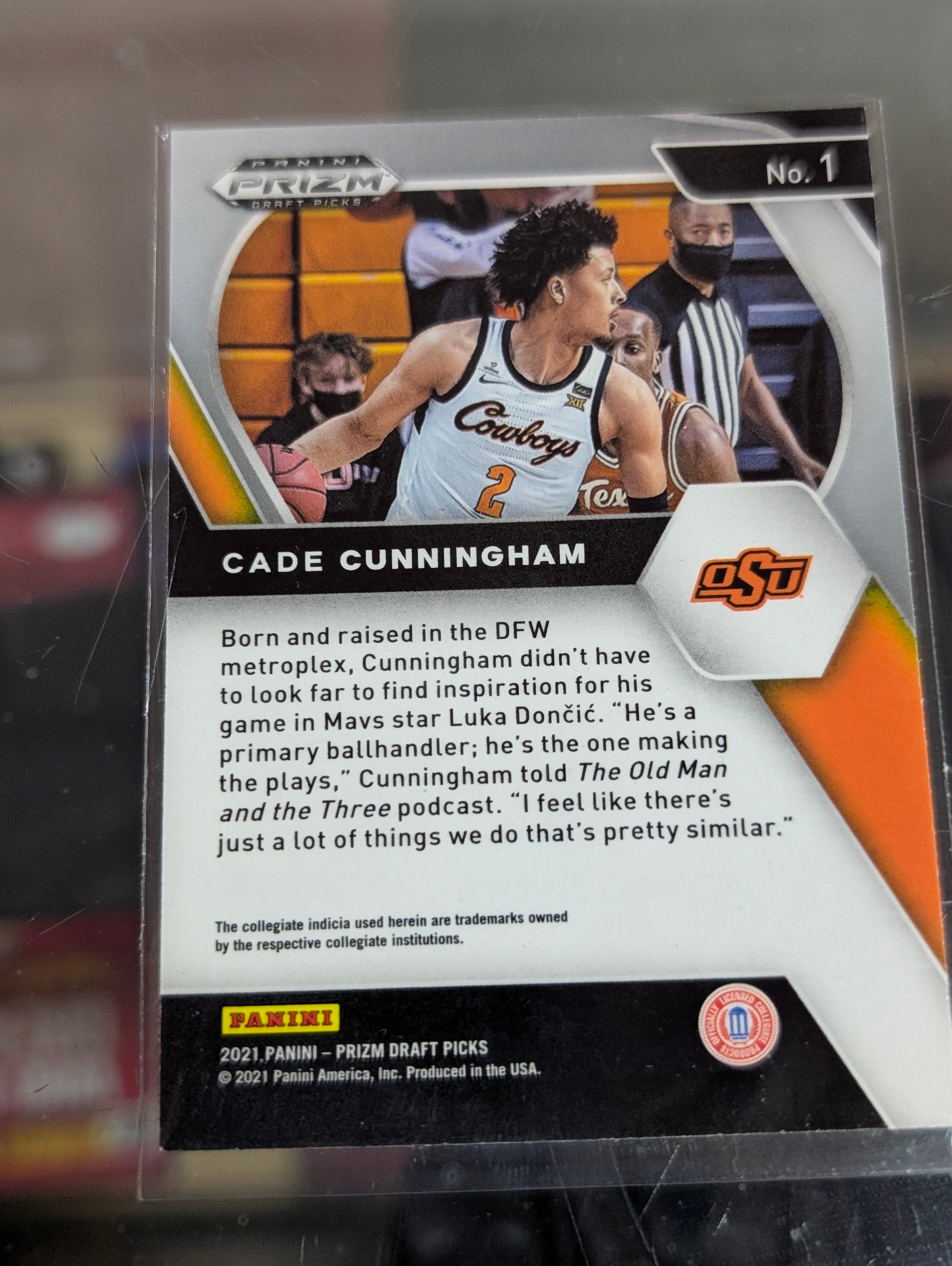 2021 Panini Prizm Draft Picks Cade Cunningham RC No 1 OSU Cowboys