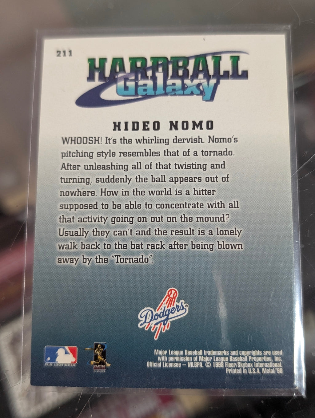 1998 Metal Universe Hardball Galaxy Hideo Nomo No 211 Dodgers