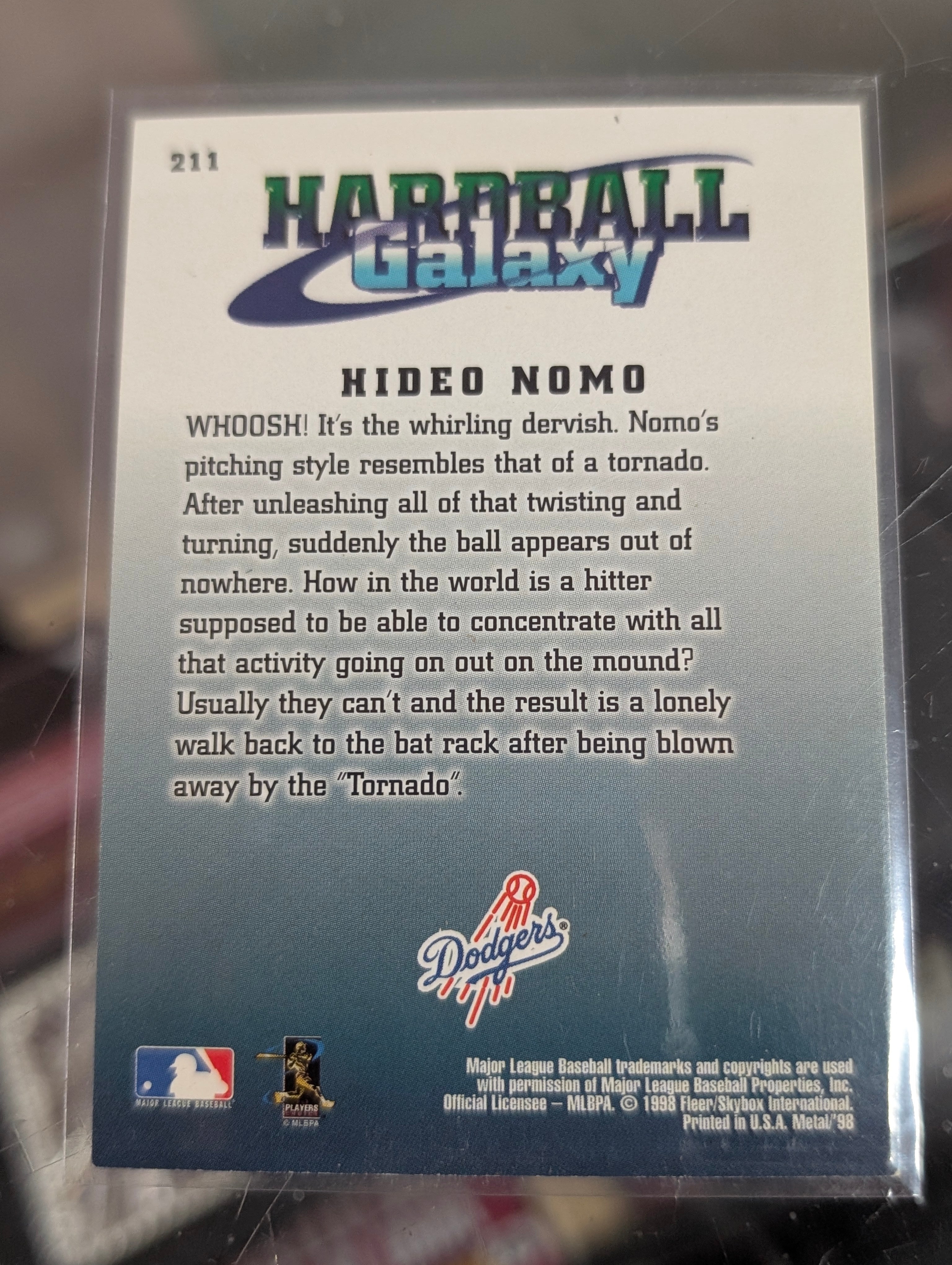 1998 Metal Universe Hardball Galaxy Hideo Nomo No 211 Dodgers