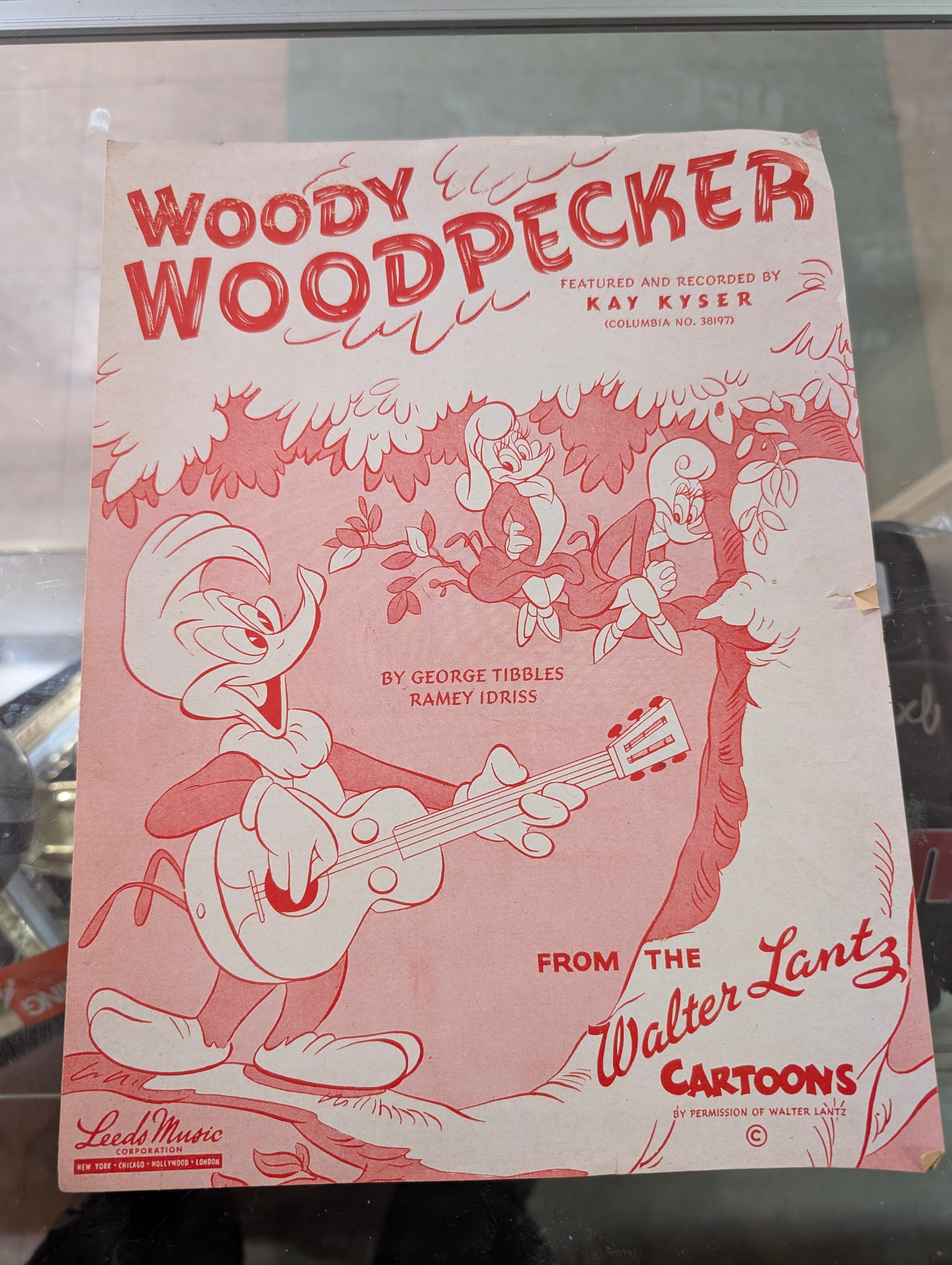 Vintage 1948 Woody Woodpecker Sheet Music Walter Lantz Cartoons Leeds