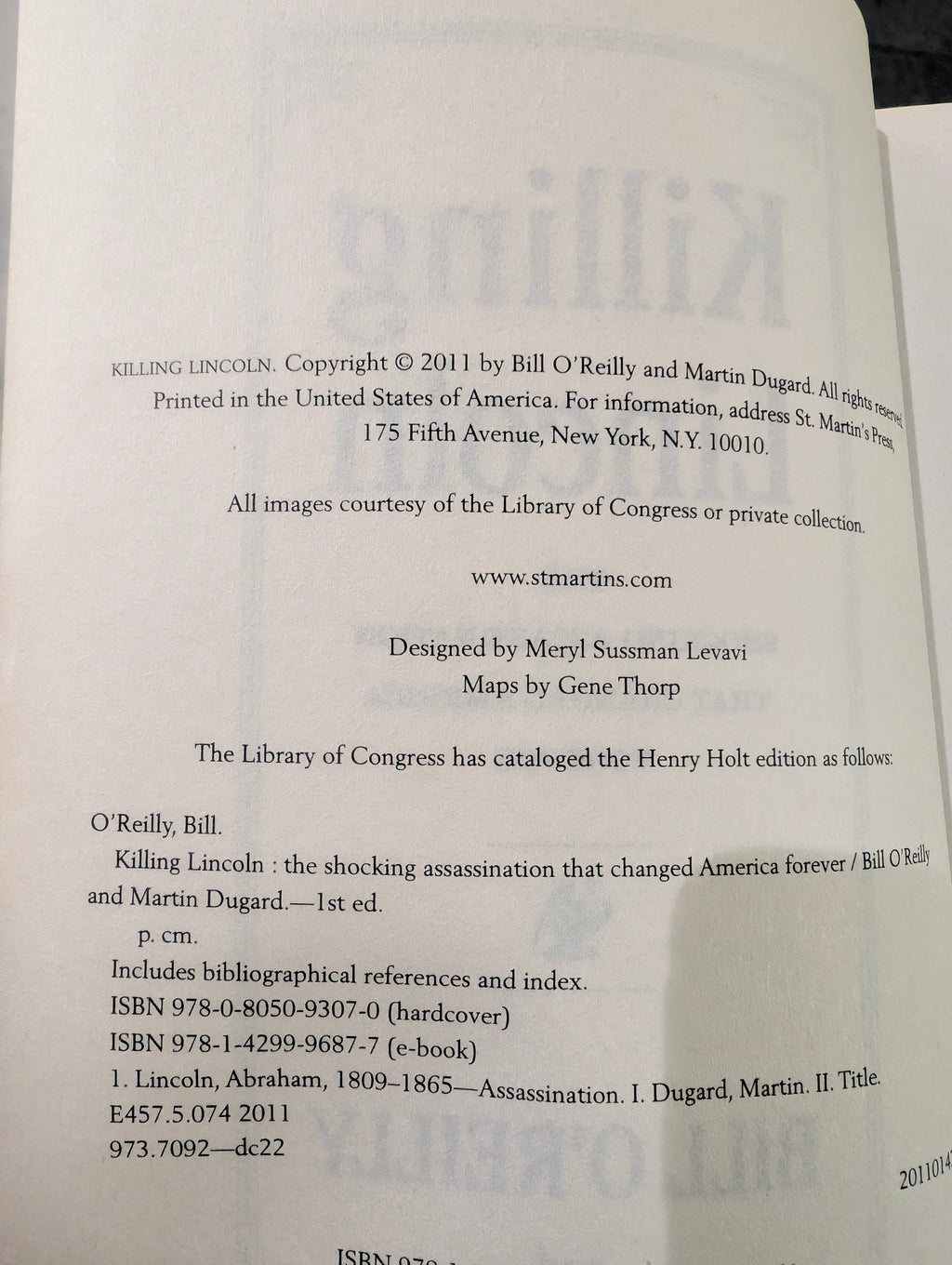 Bill OReilly Killing Lincoln 2011 First Edition Hardcover History Book