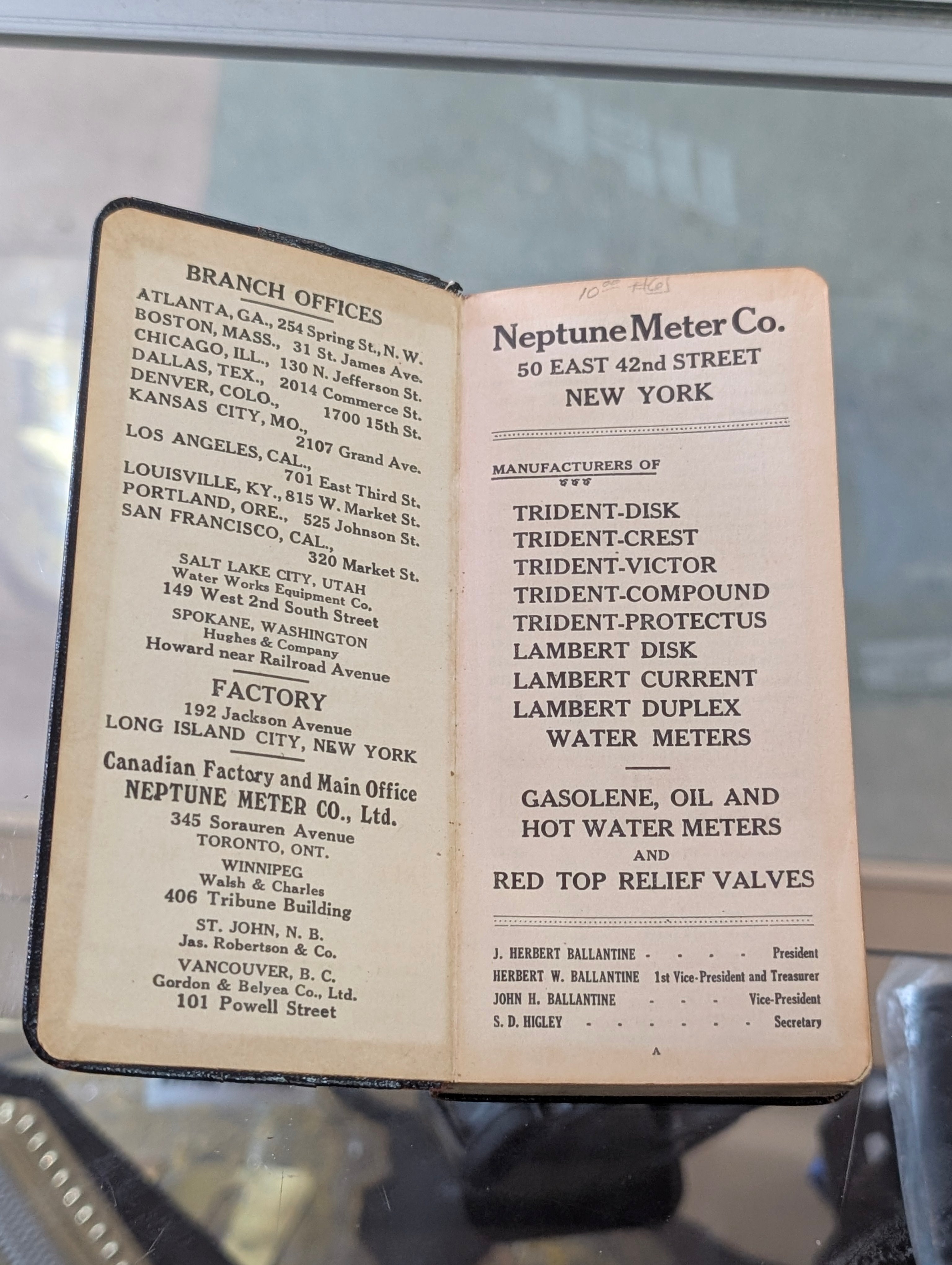 Vintage 1931 Neptune Meter Co New York Trident Water Meter Pocket Catalog