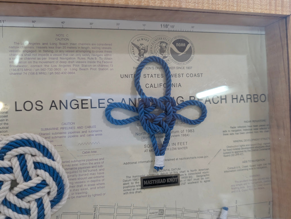 Nautical Knot Framed Wall Art Anchor Design Los Angeles Harbor Chart