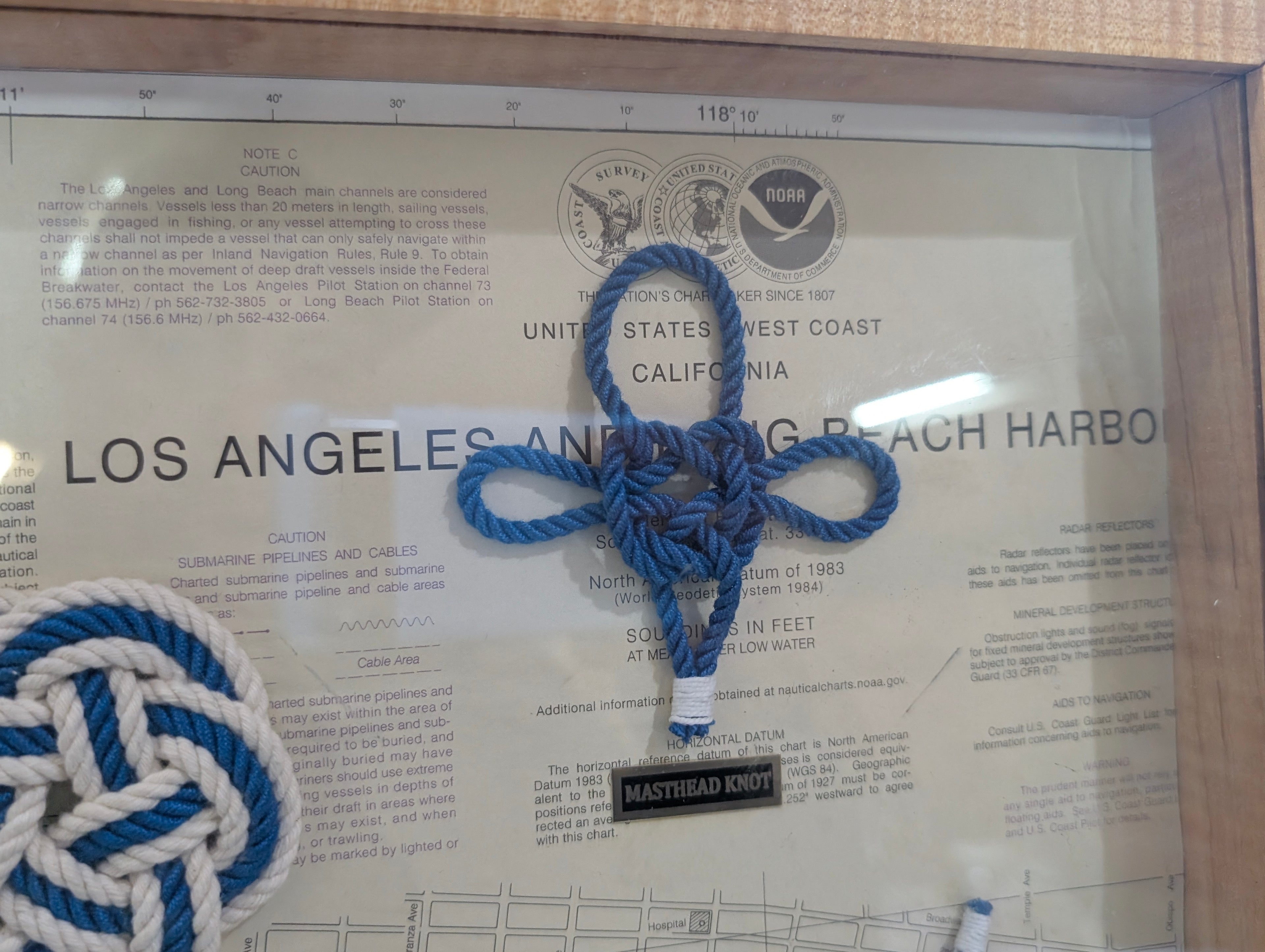 Nautical Knot Framed Wall Art Anchor Design Los Angeles Harbor Chart