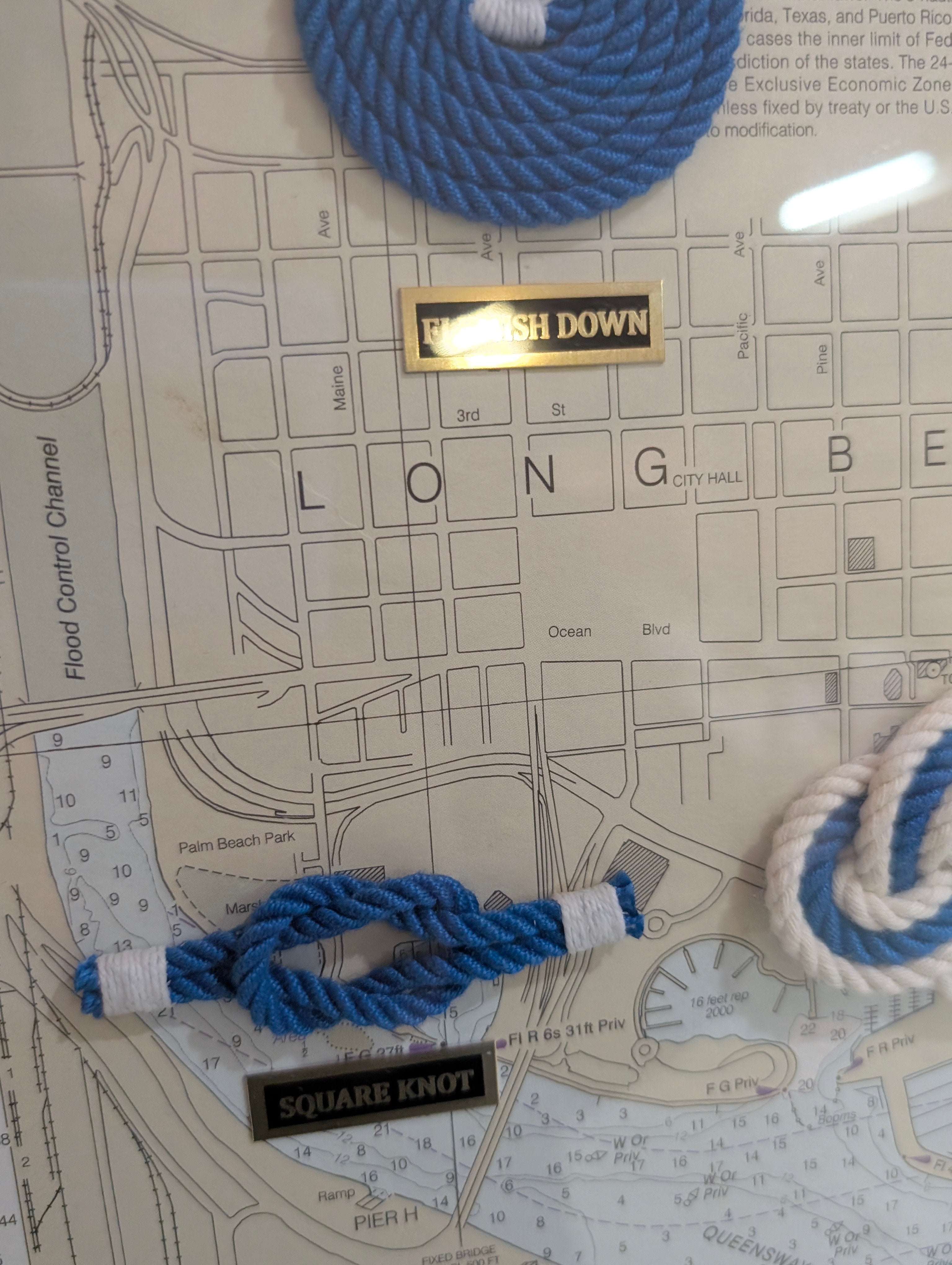 Nautical Knot Framed Wall Art Anchor Design Los Angeles Harbor Chart