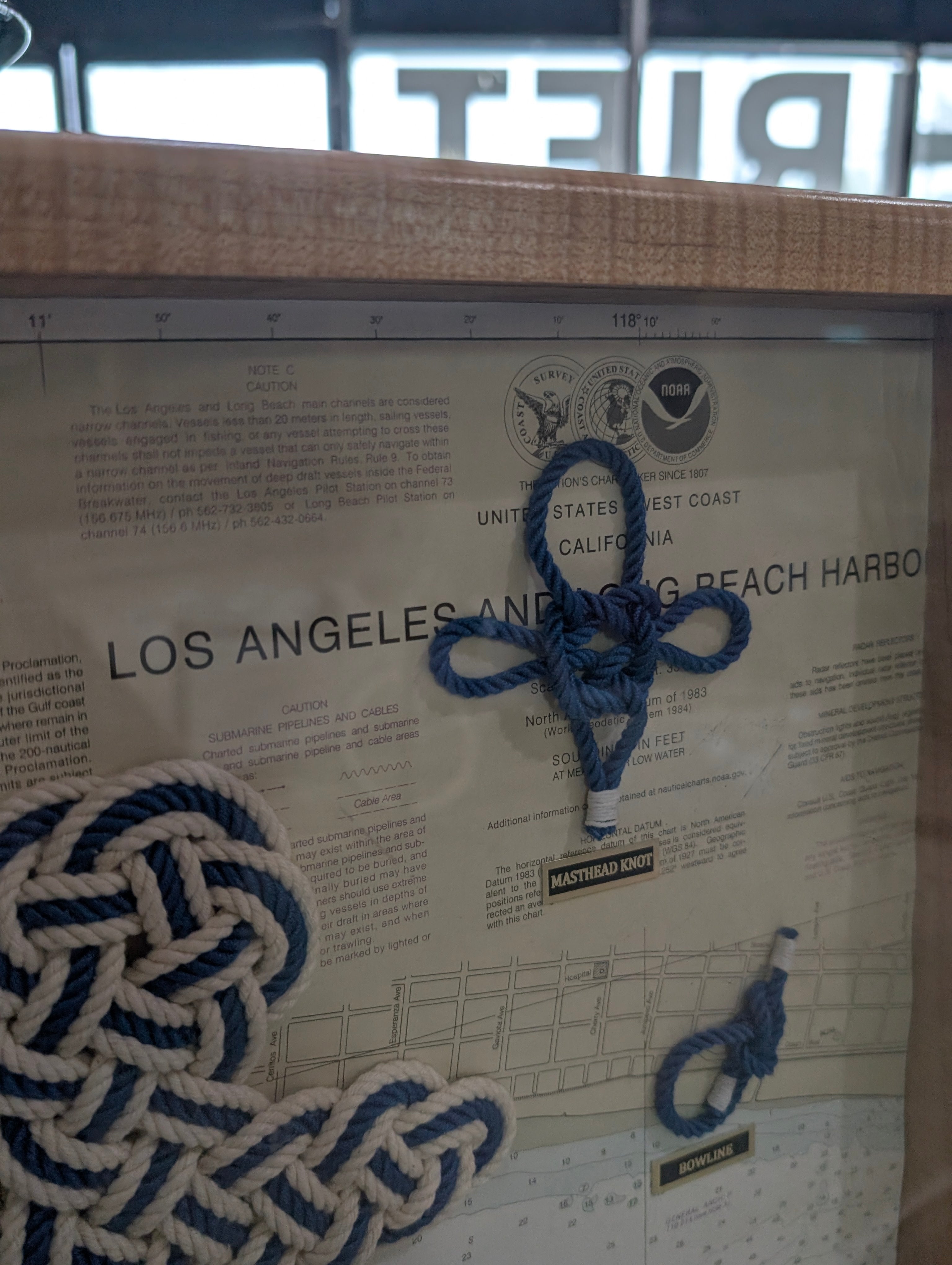 Nautical Knot Framed Wall Art Anchor Design Los Angeles Harbor Chart