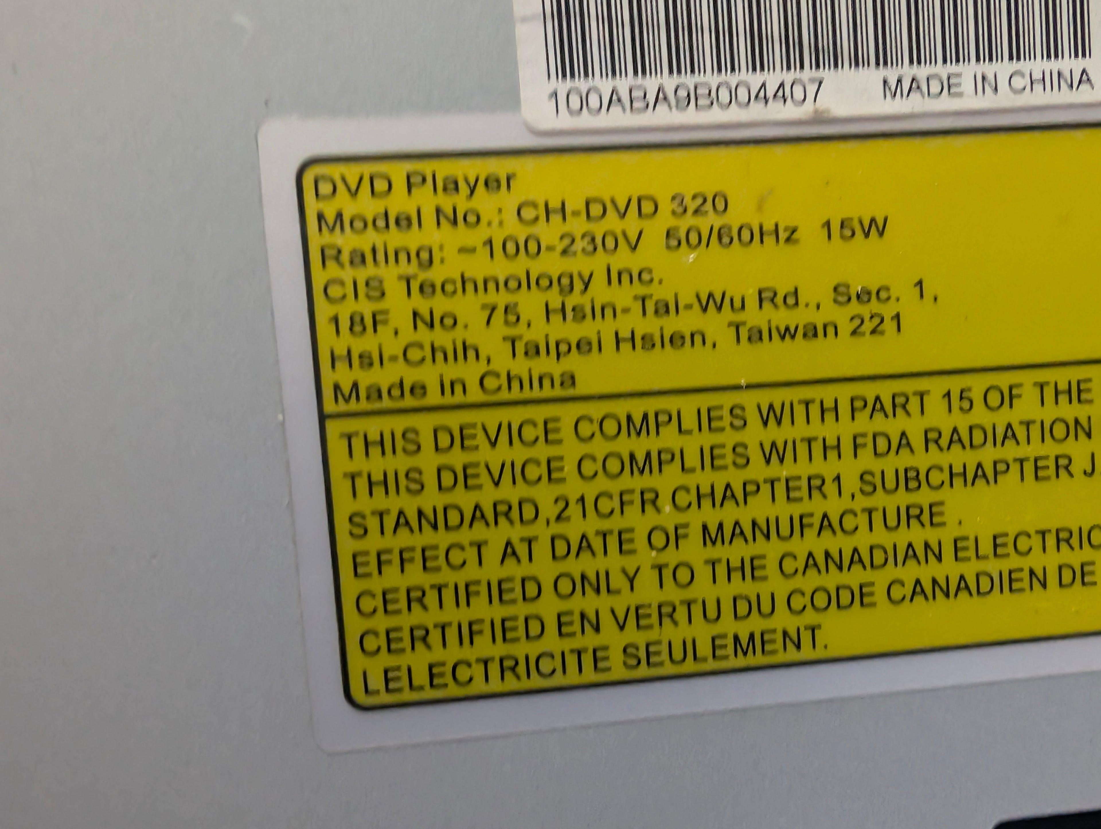 CyberHome CH-DVD 320 Progressive Scan DVD Player MP3 Dolby DTS Silver