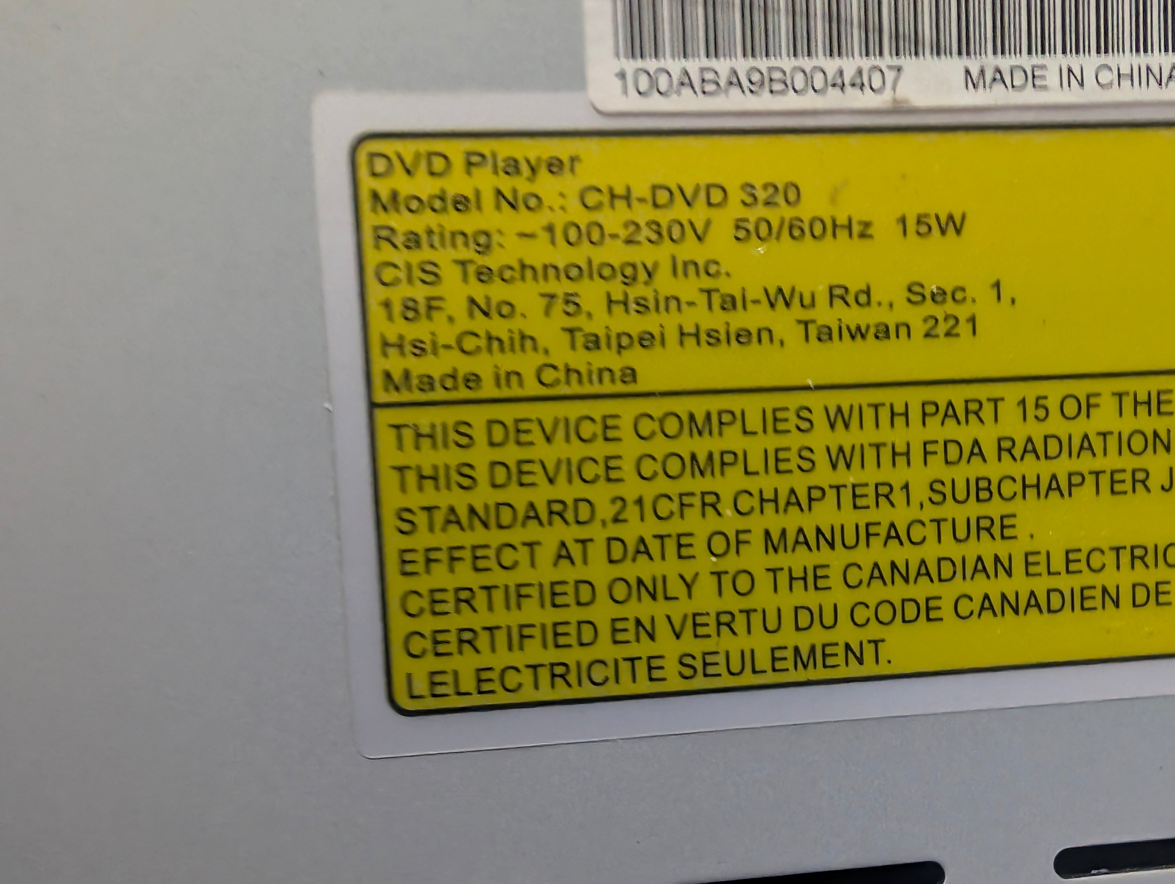 CyberHome CH-DVD 320 Progressive Scan DVD Player MP3 Dolby DTS Silver