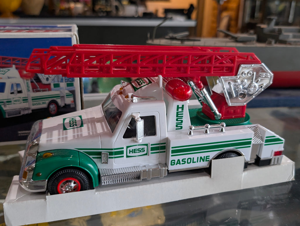 Vintage 1996 Hess Rescue Truck Gasoline Ladder Emergency Toy W Box