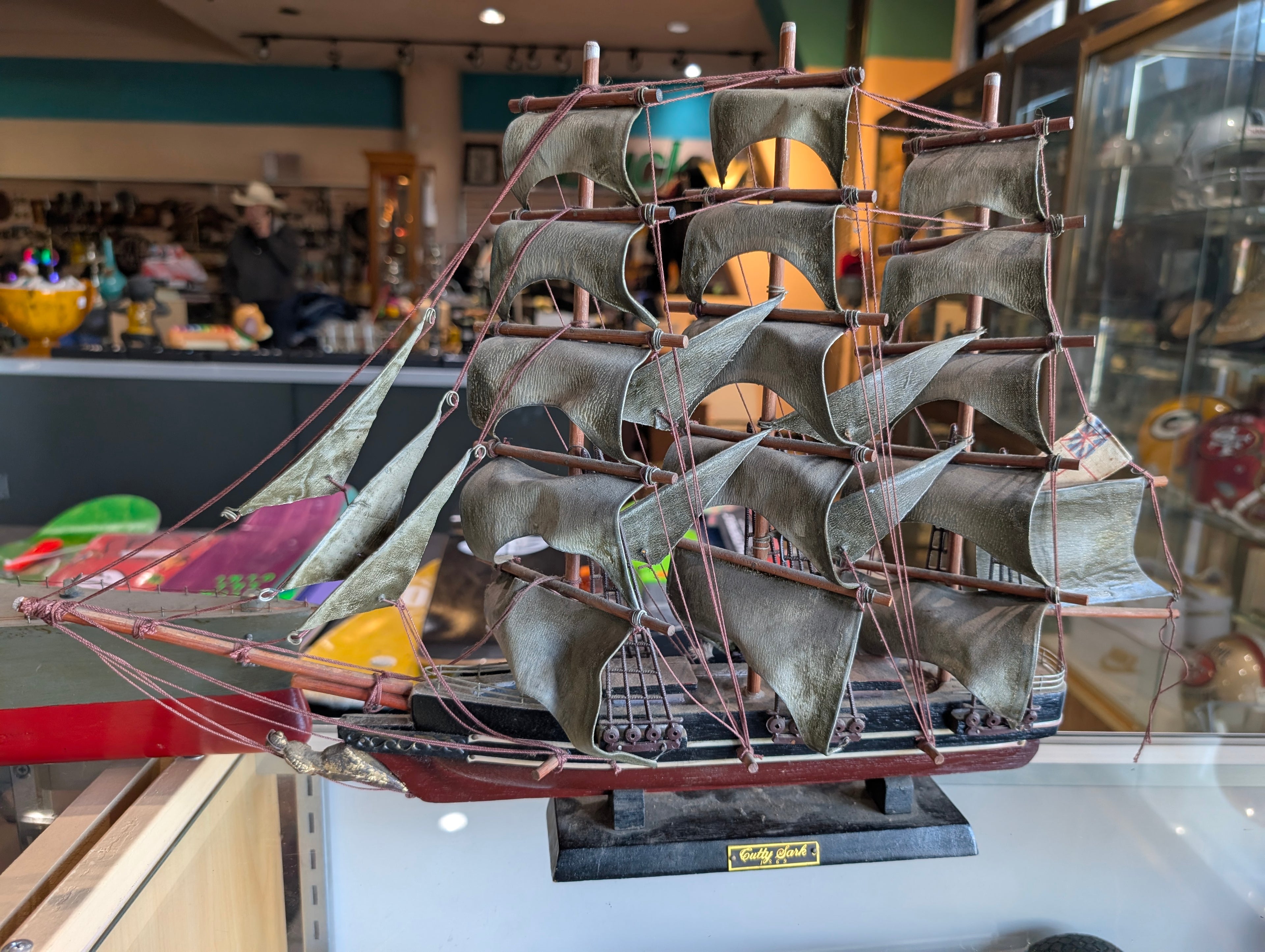 Vintage Cutty Sark 1869 Tall Ship Model Wood Sailing Ship Nautical Display