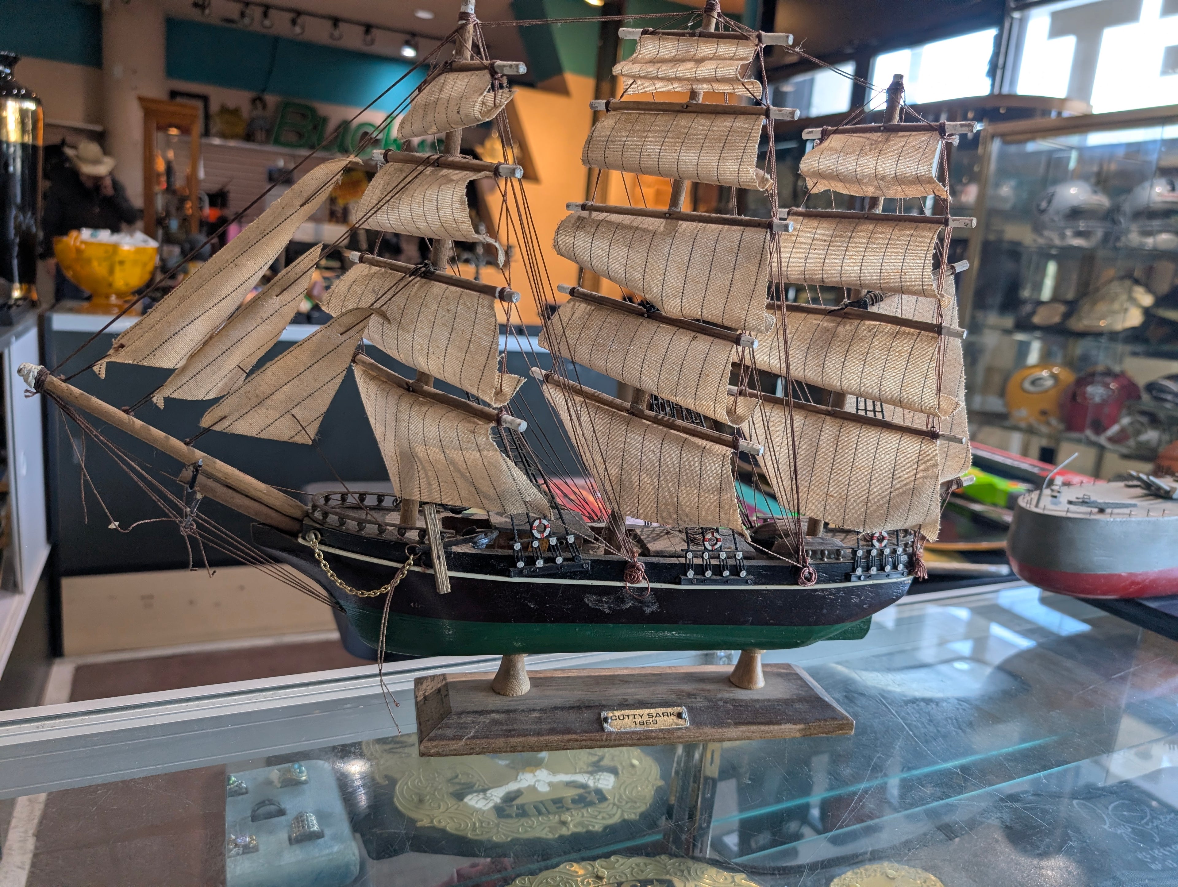 Vintage Cutty Sark 1869 Clipper Ship Model Wooden Nautical Decor Display