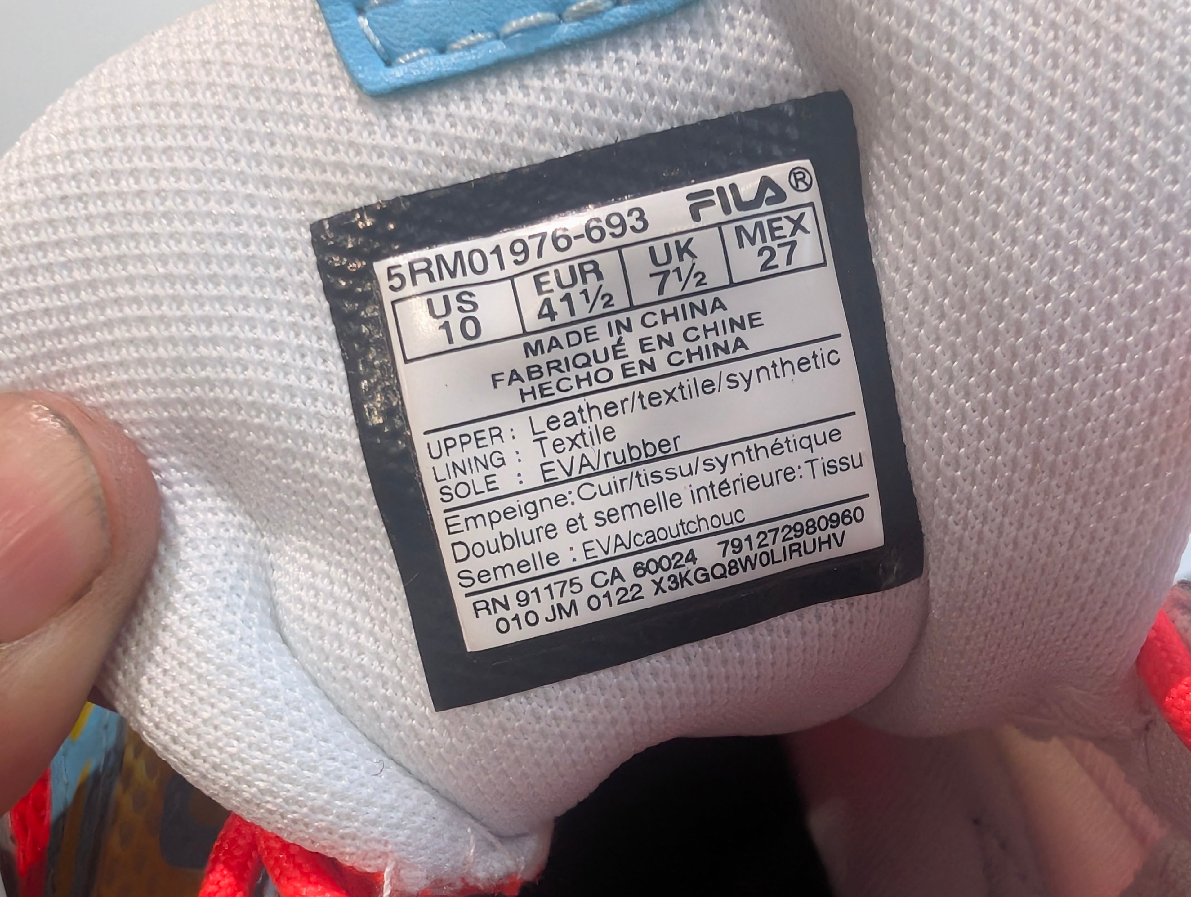 FILA Ray Tracer 5RM01976-693 Neon Colorway Mens Size 10 Sneakers