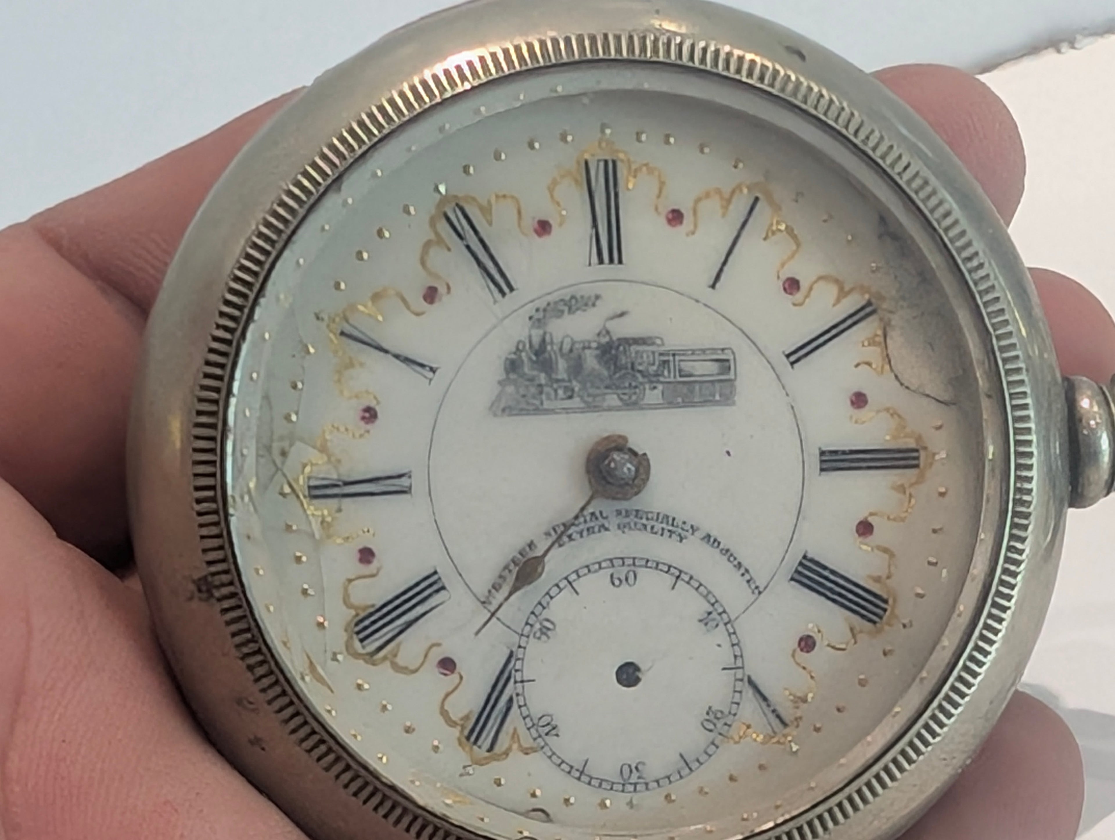 Antique Western Special Extra Quality Adjusted Pocket Watch Non Running
