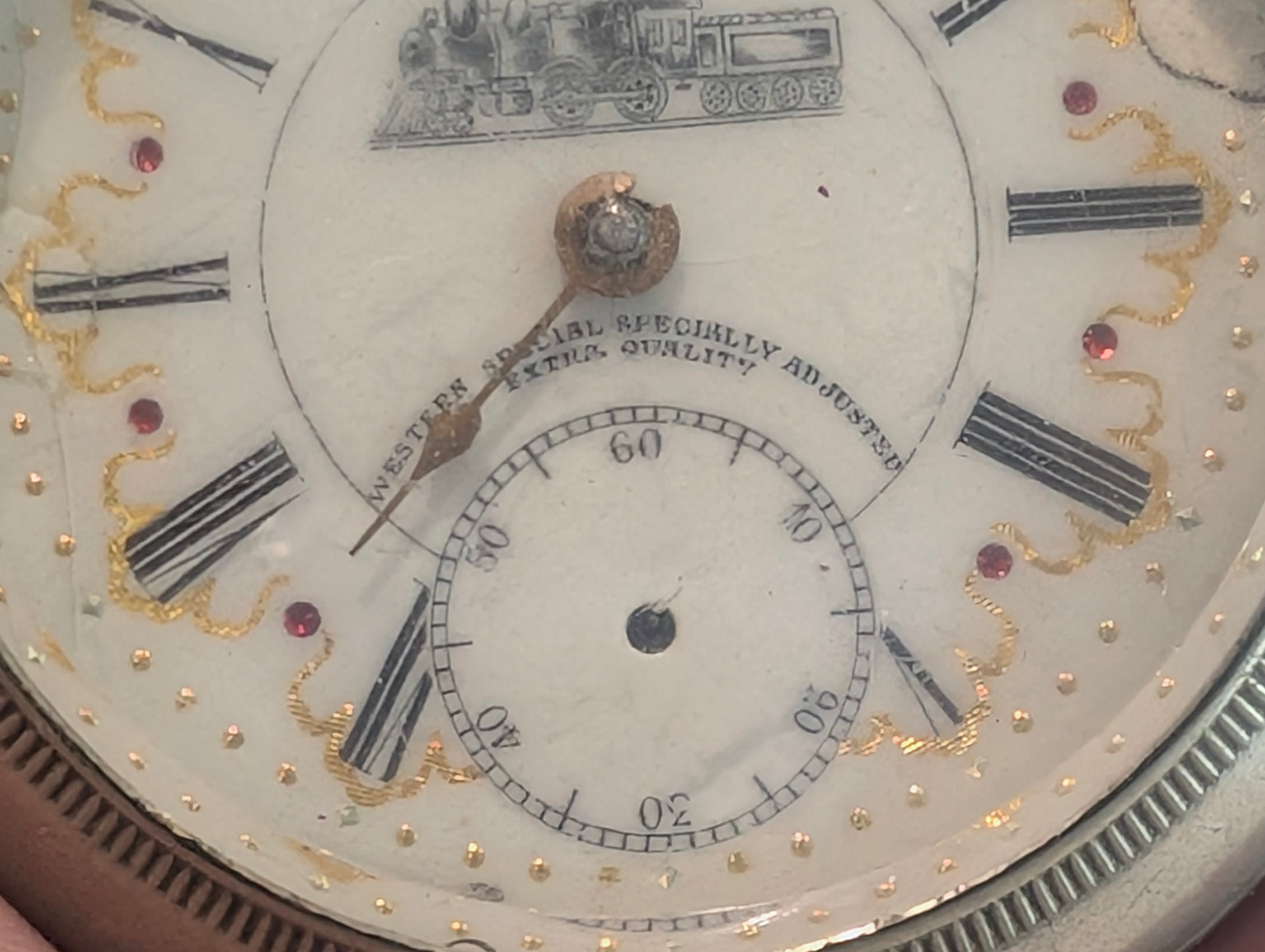Antique Western Special Extra Quality Adjusted Pocket Watch Non Running