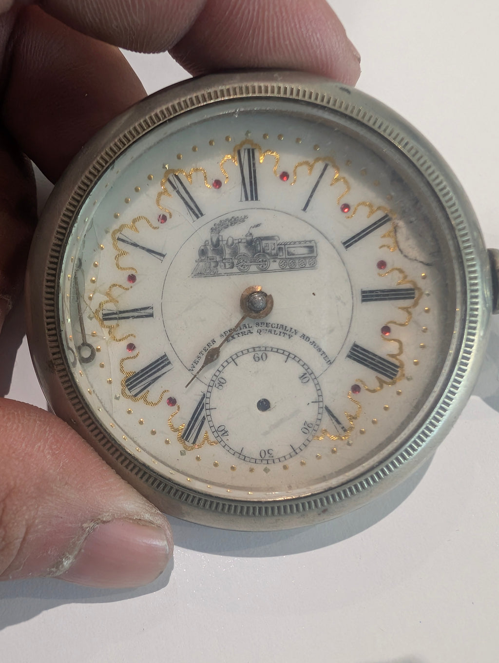 Antique Western Special Extra Quality Adjusted Pocket Watch Non Running