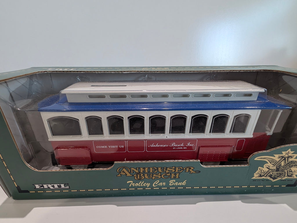 Vintage 1994 Ertl Anheuser Busch Trolley Car Bank 1/43 Diecast Coin
