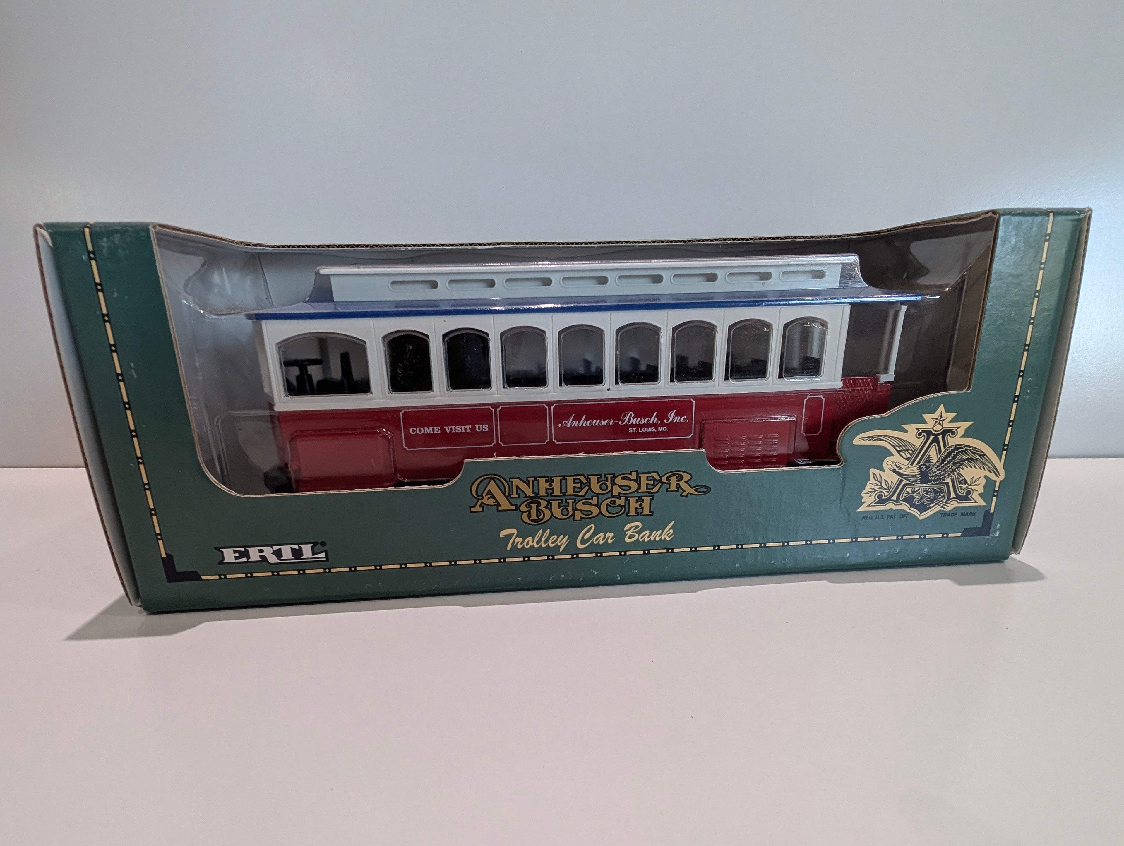 Vintage 1994 Ertl Anheuser Busch Trolley Car Bank 1/43 Diecast Coin