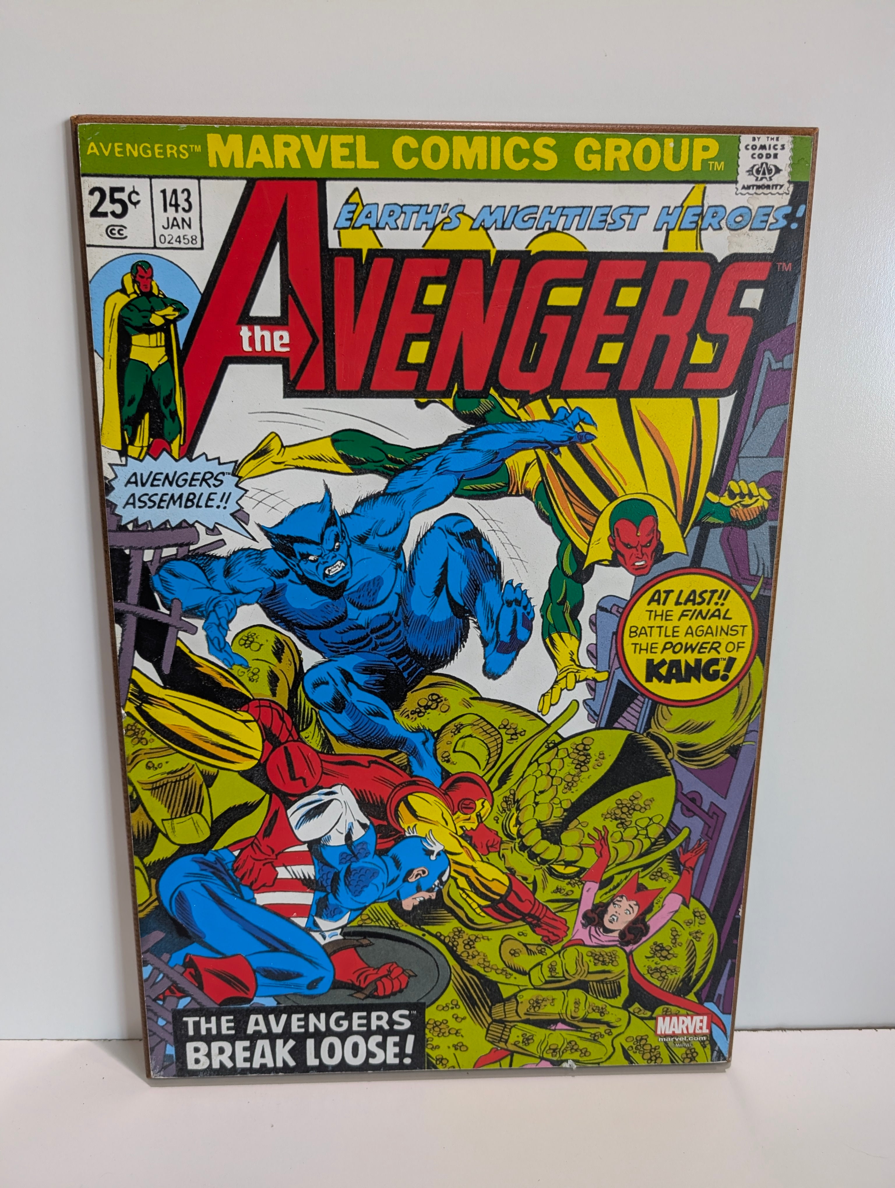 Vintage 1974 Marvel Avengers 143 Kang Comic Cover Wall Art Framed Display
