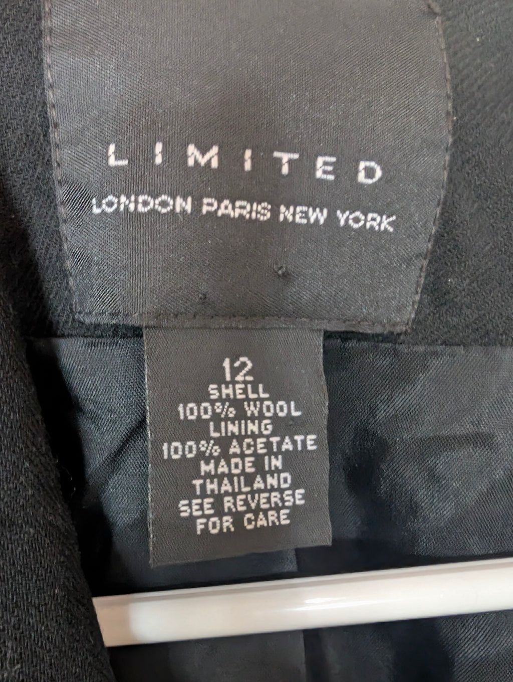 Limited Black Wool Peacoat Womens Size 12 London Paris New York