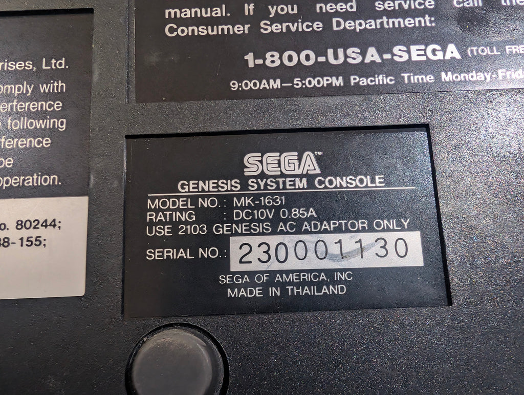 Vintage Sega Genesis Model MK-1631 Console Controller RF Adapter Bundle