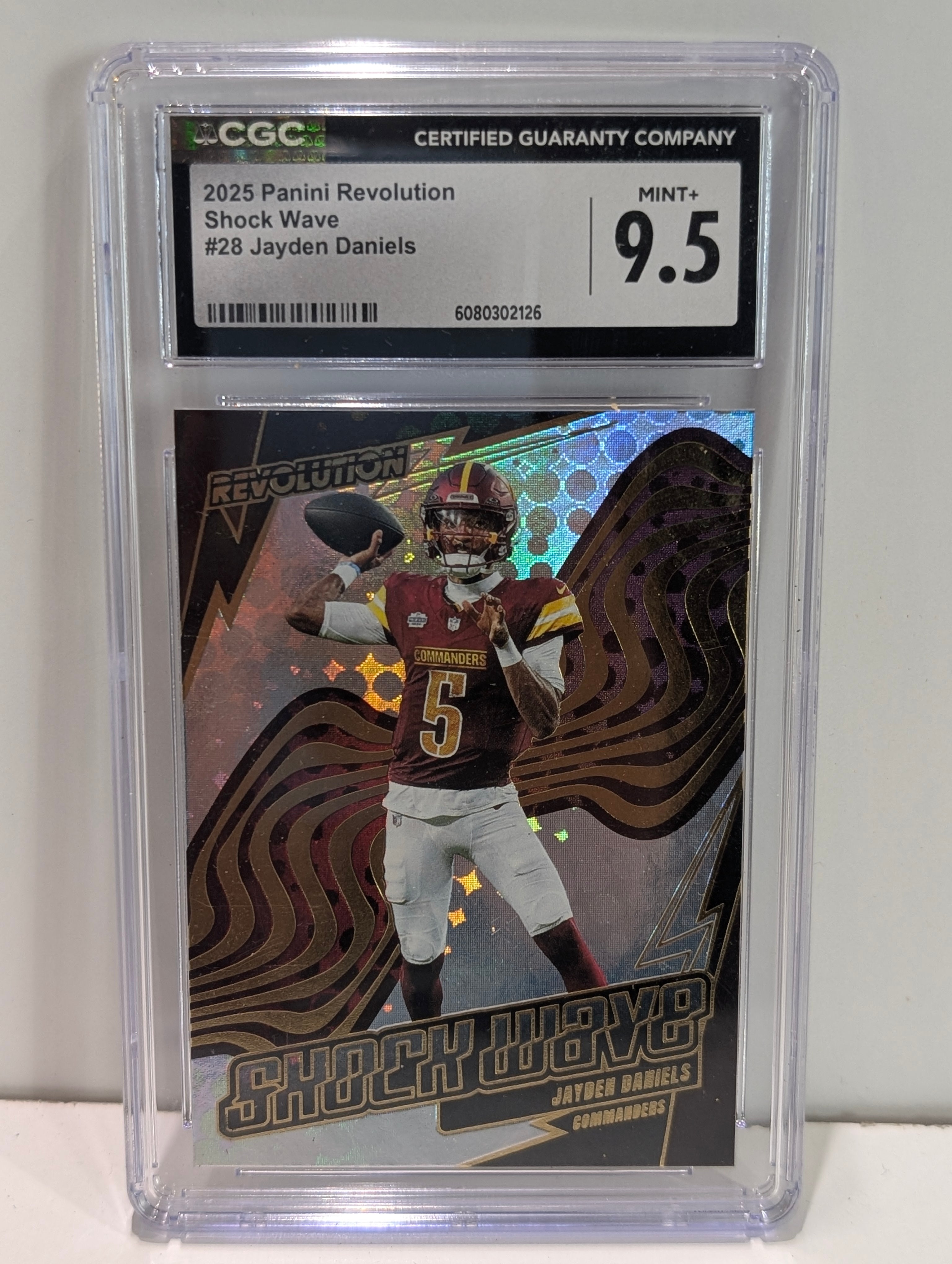 2025 Panini Revolution Shock Wave Jayden Daniels #28 CGC 9.5 Mint+
