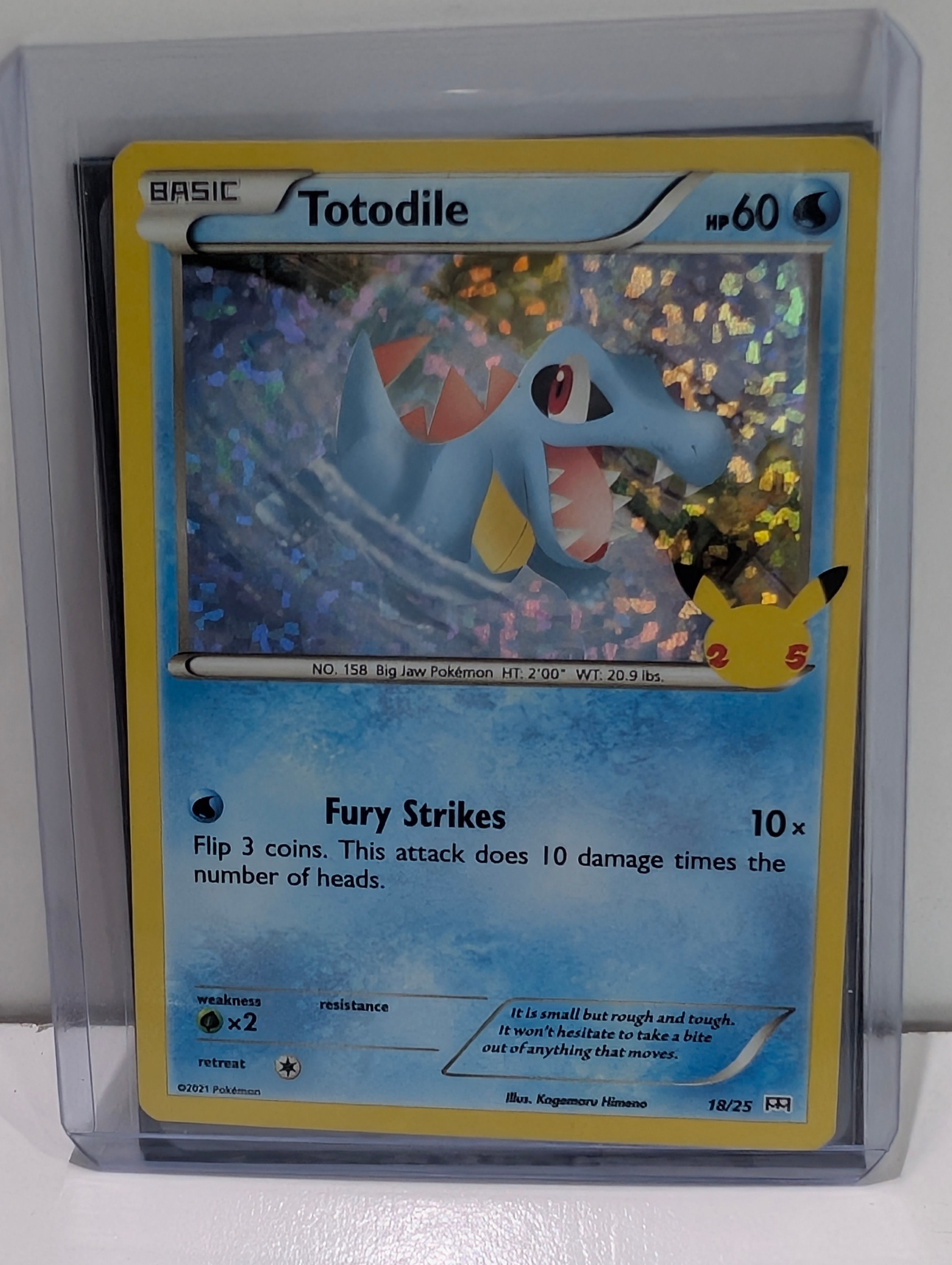 2021 Pokemon Totodile 18/25 McDonalds 25th Anniversary Holo Card